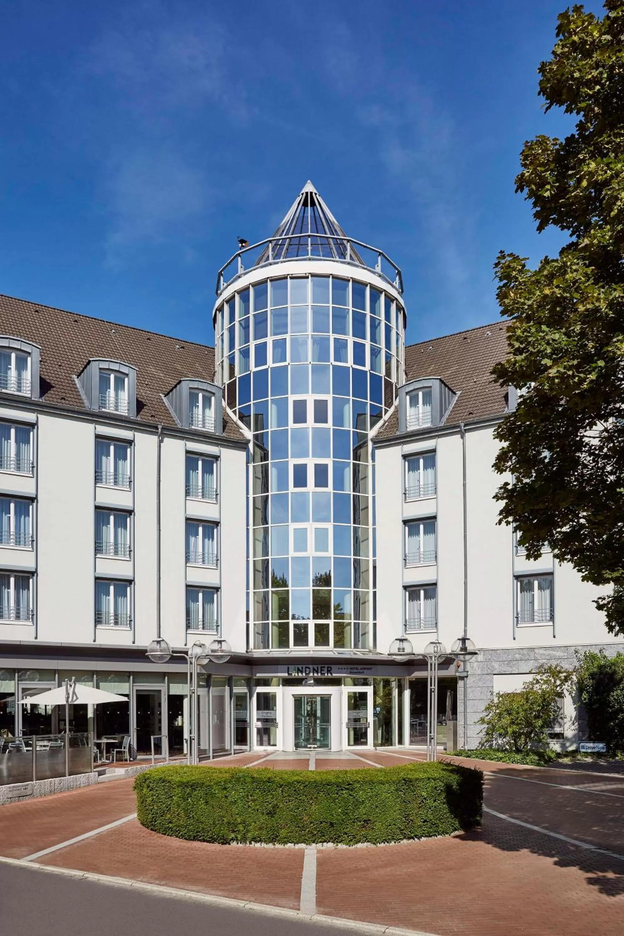 Property building in Lindner Hotel Dusseldorf Airport, part of JdV by Hyatt