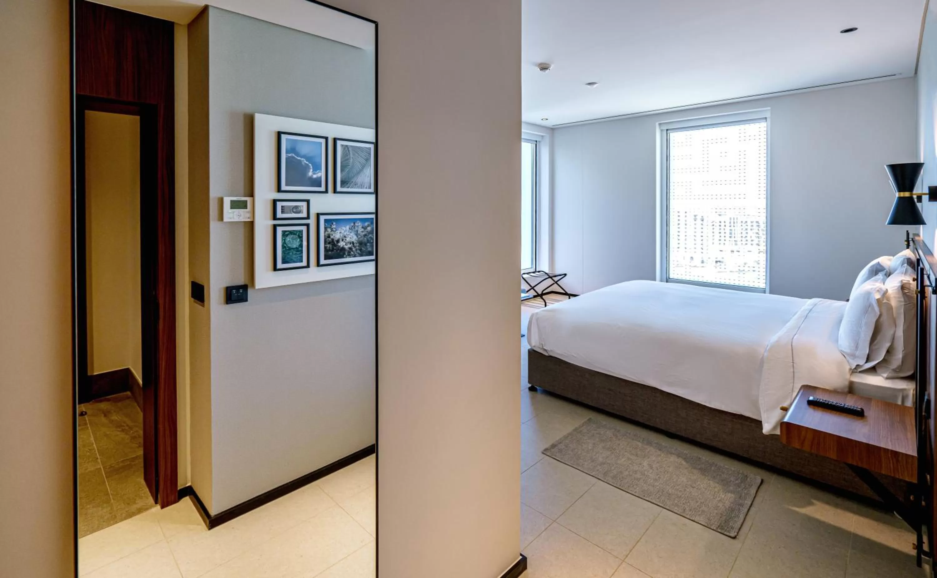 Decorative detail, Bed in FORM Hotel Al Jaddaf, Dubai, a Member of Design Hotels