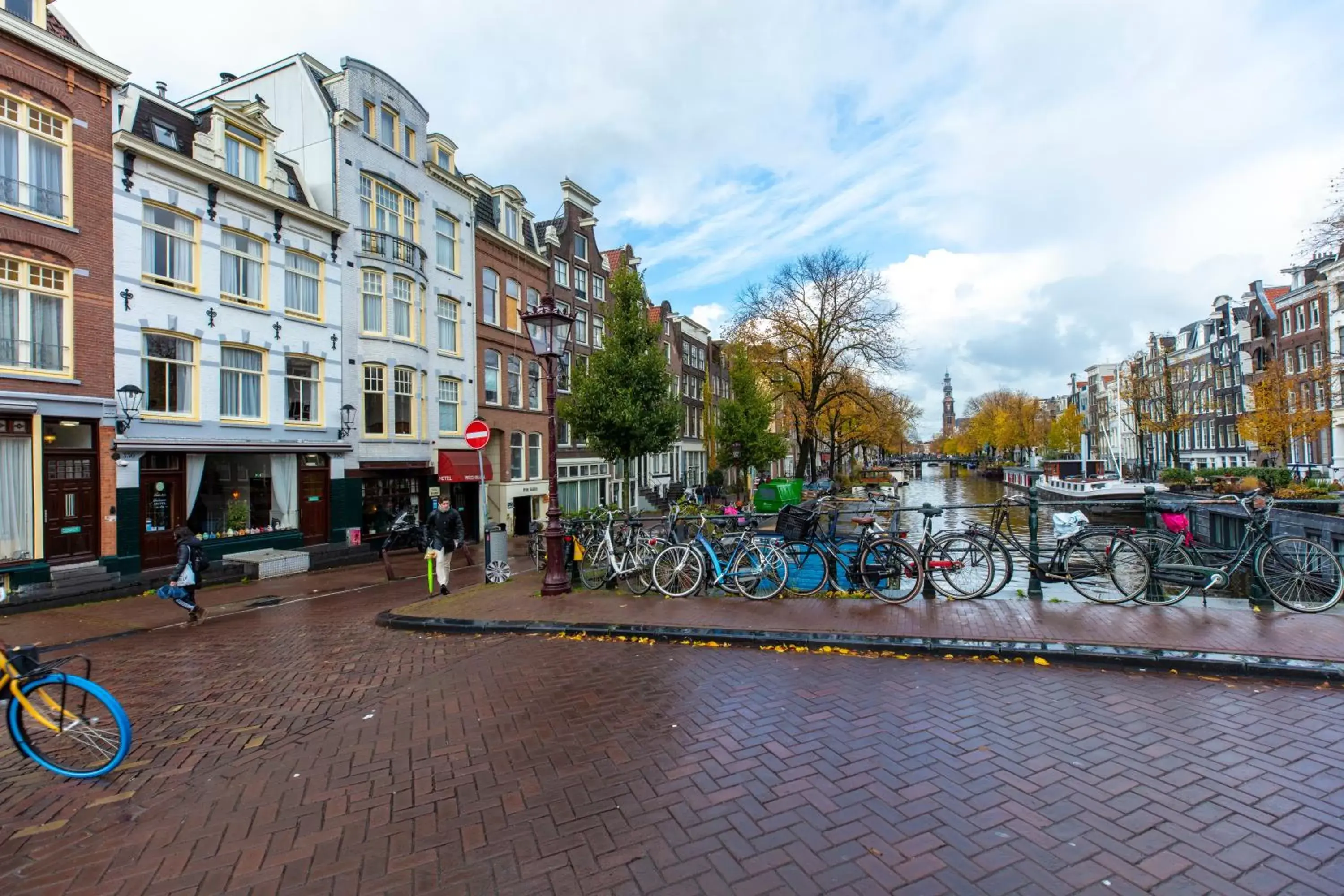 Street view, Neighborhood in Amsterdam Wiechmann Hotel