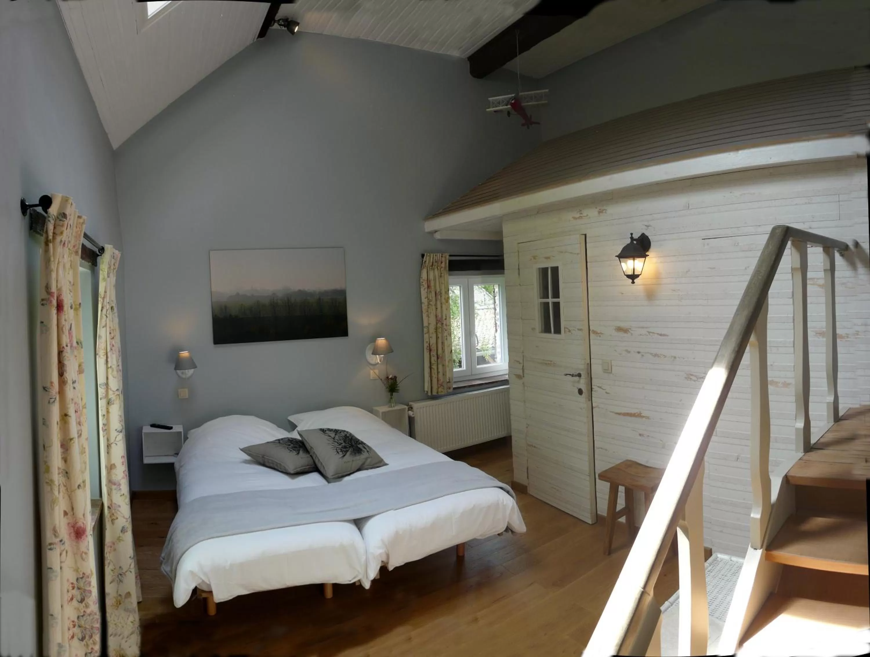 Twin Room with Garden View (Cabane) in B&B Le Valangré