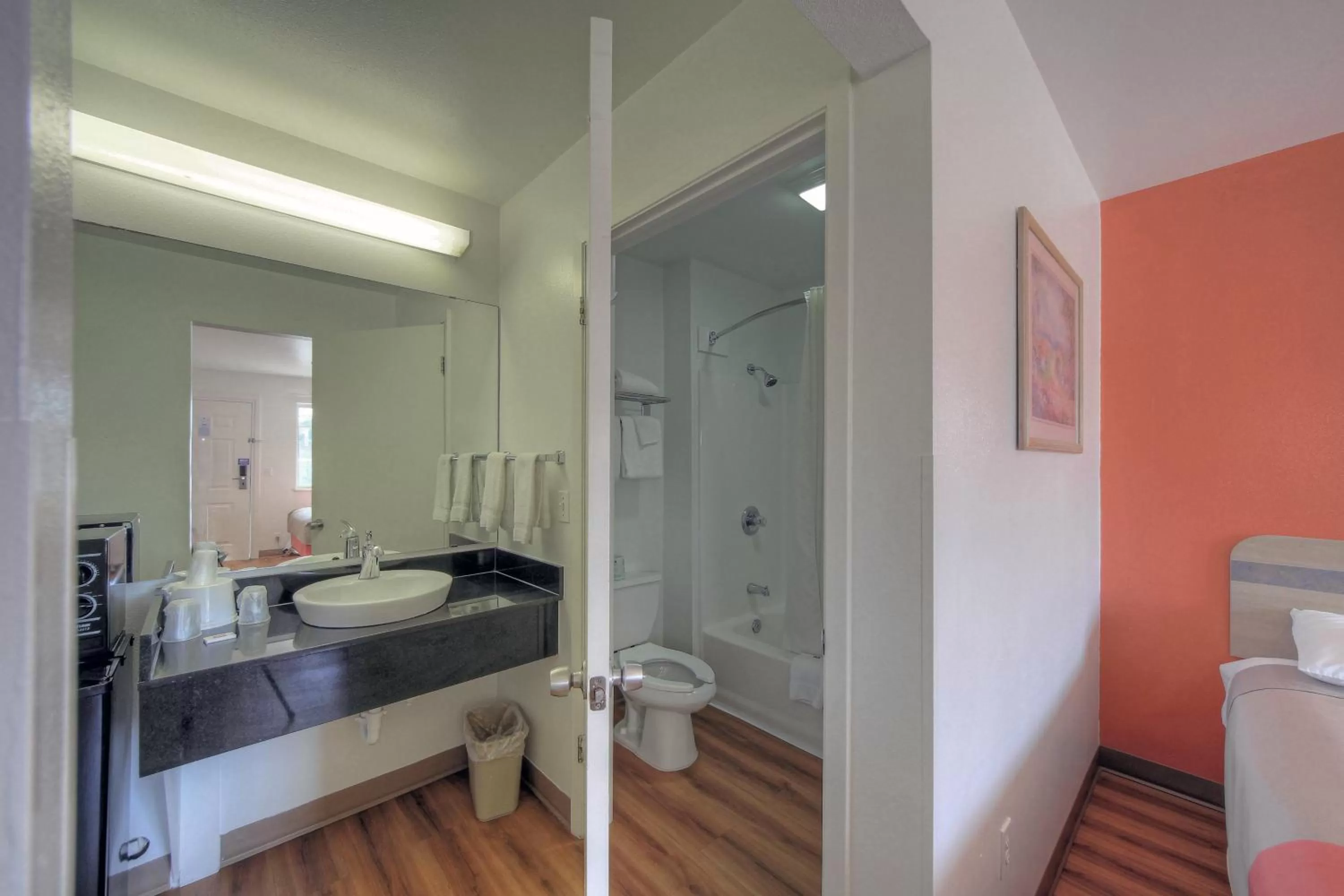 Toilet, Bed in Motel 6-Kerrville, TX