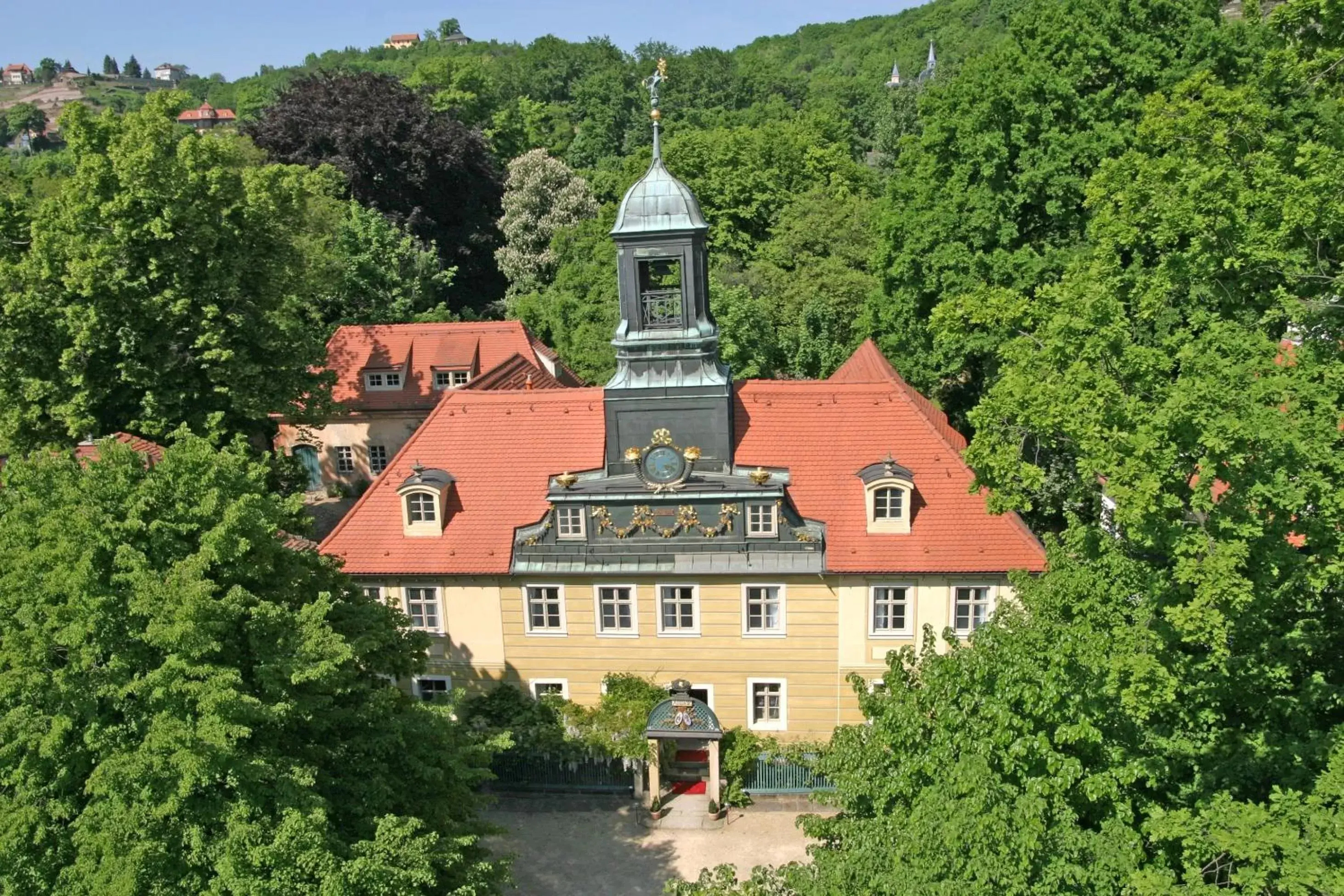 Bird's eye view, Property Building in Hotel Villa Sorgenfrei & Restaurant Atelier Sanssouci