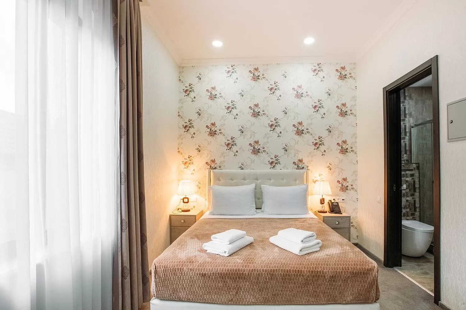 Bed in Hotel Aivani Old Tbilisi