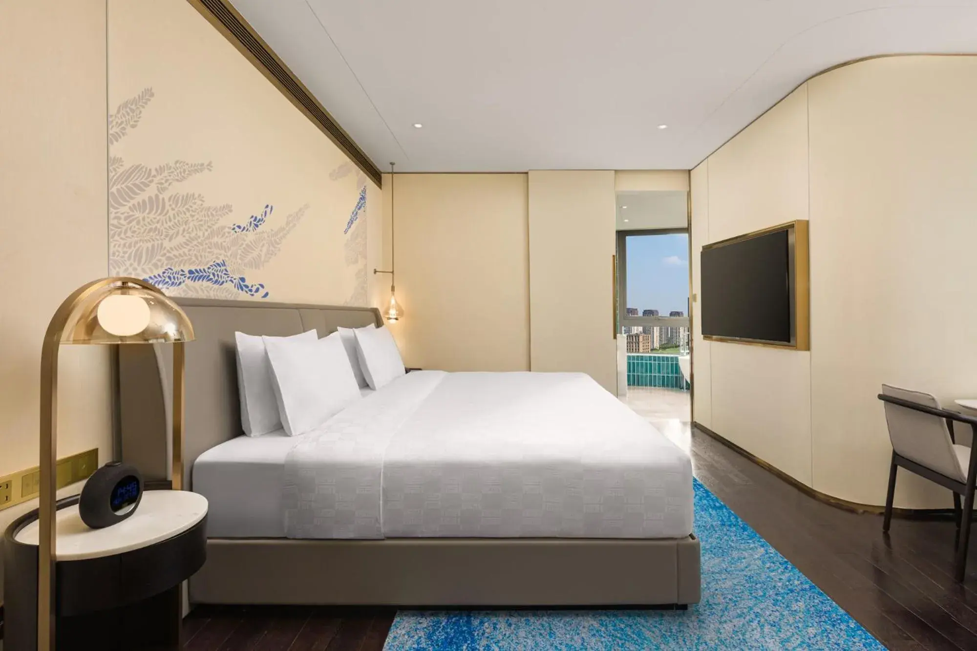 Bed in HUALUXE Shanghai Changfeng Park - Park Lake View Bed in HUALUXE Shanghai Changfeng Park - Park Lake View