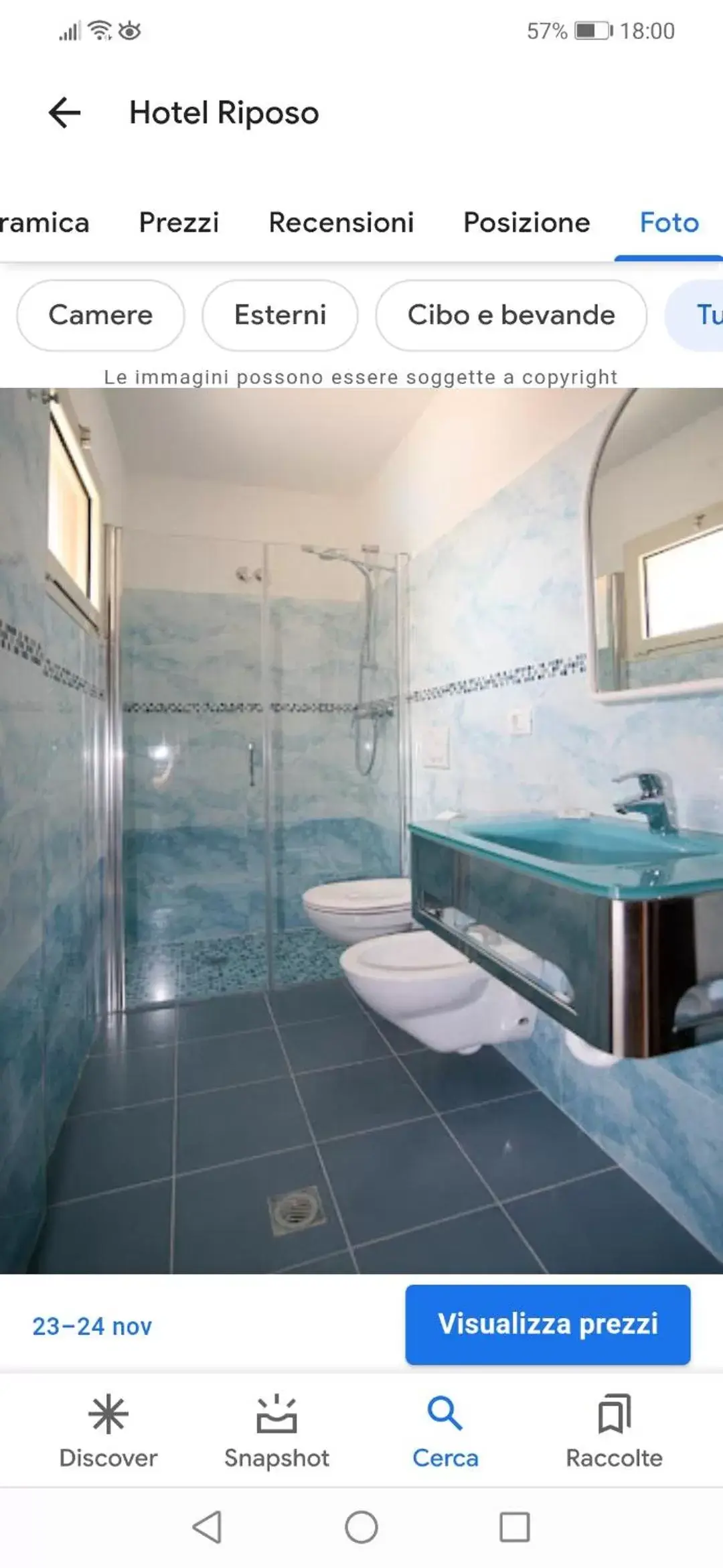 Bathroom in Hotel Riposo
