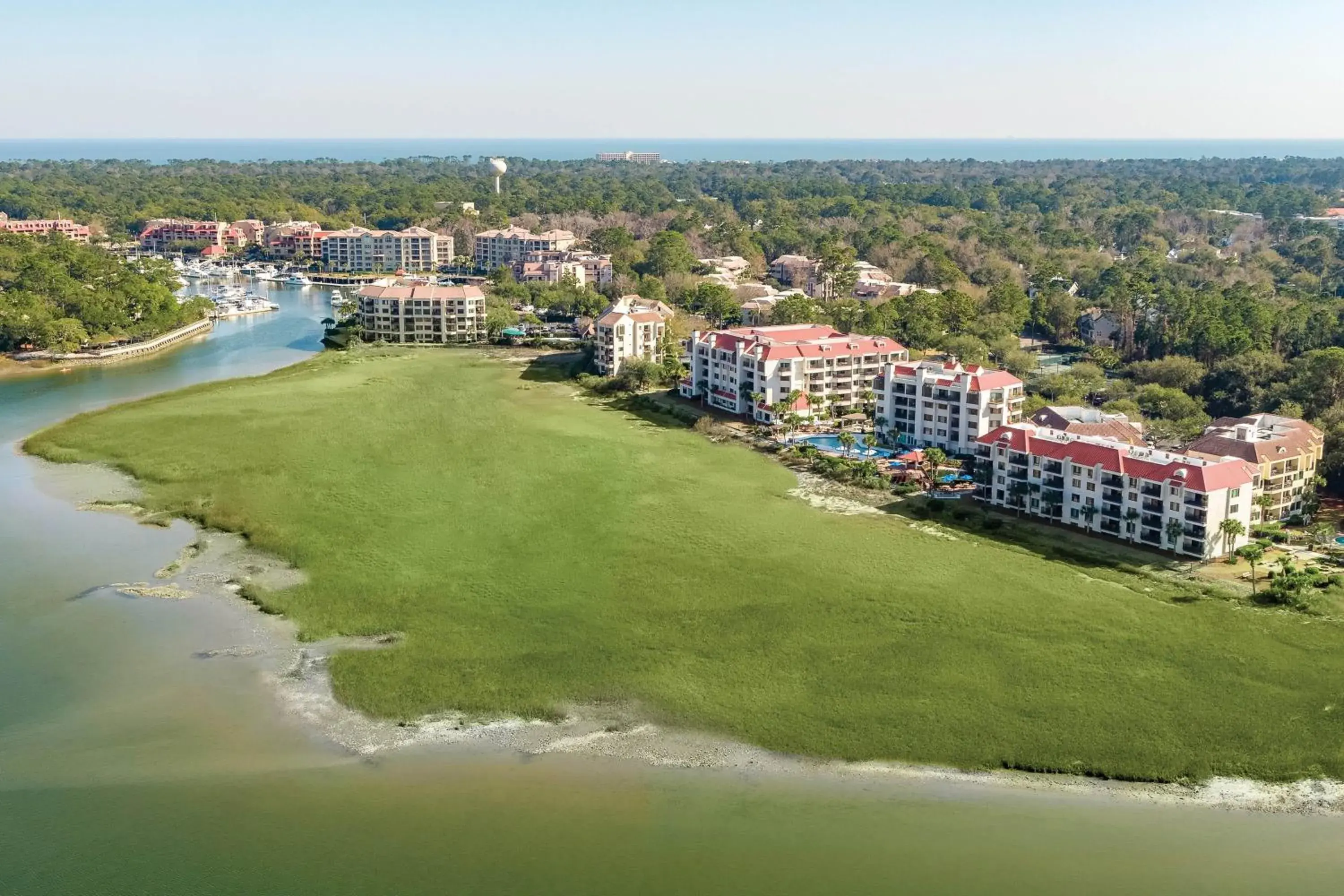 Property building, Bird's-eye View in Marriott's Harbour Point And Sunset Pointe At Shelter Cove