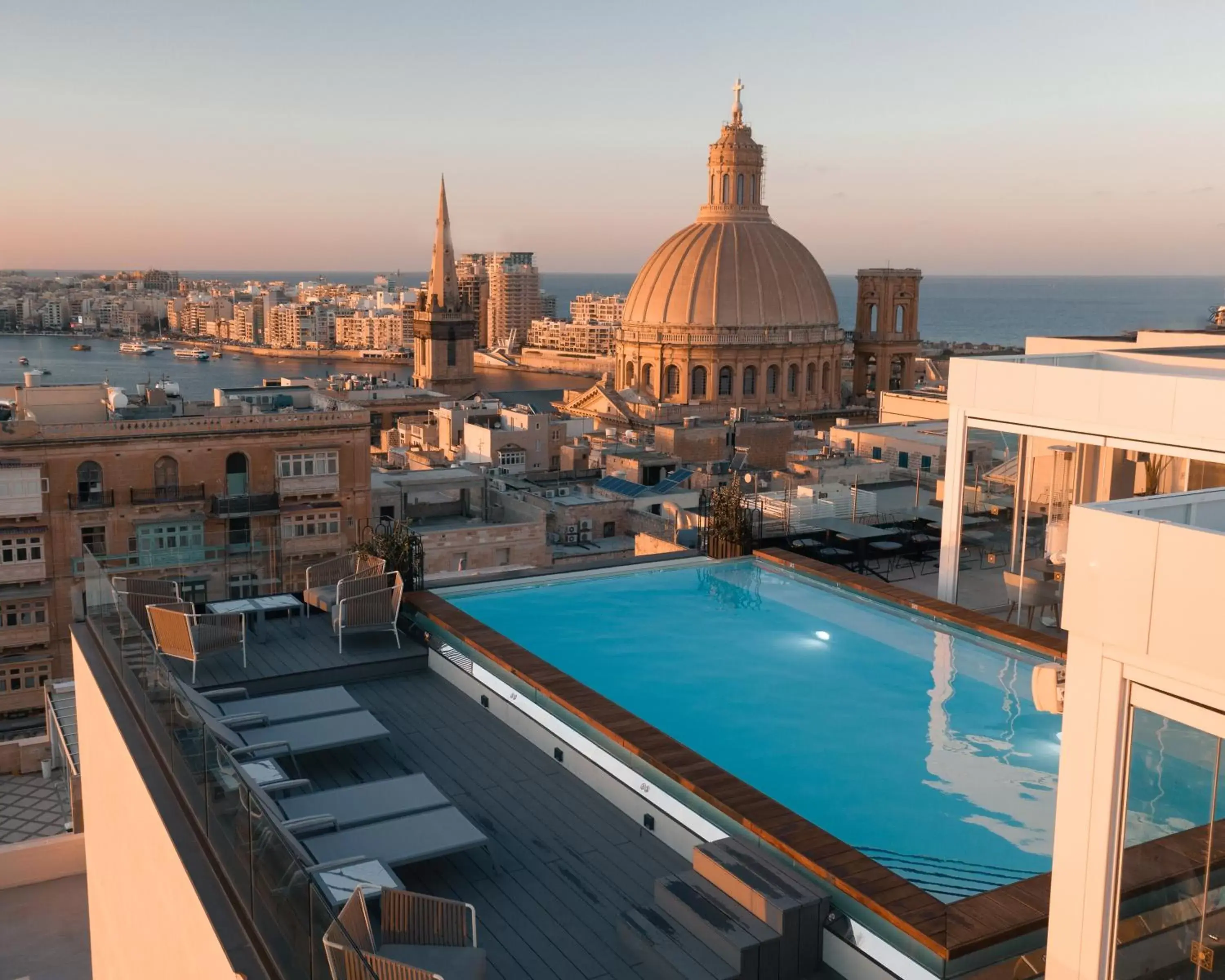 City view, Swimming Pool in The Embassy Valletta Hotel