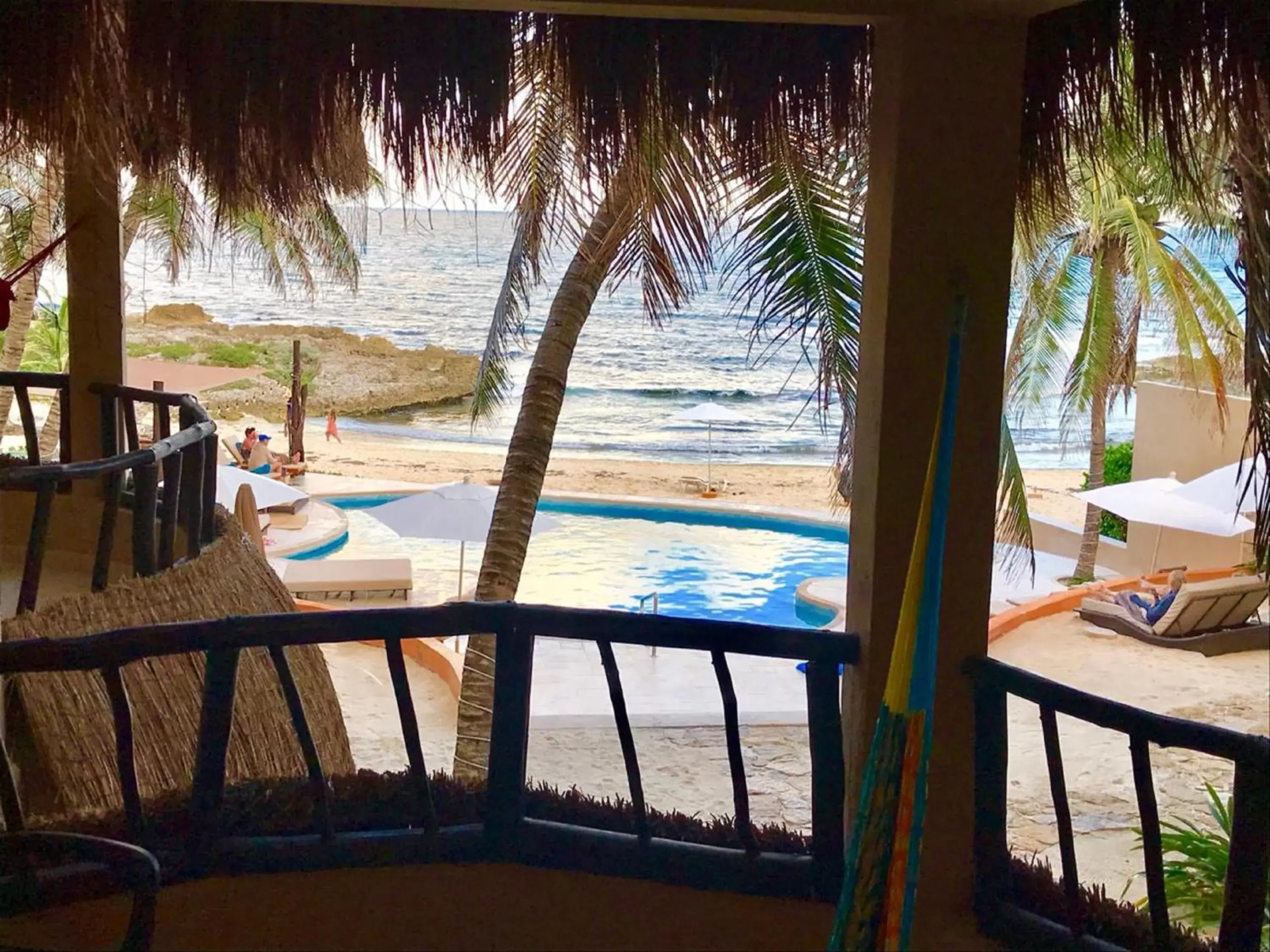 Balcony/Terrace, Pool View in Hotel Playa La Media Luna