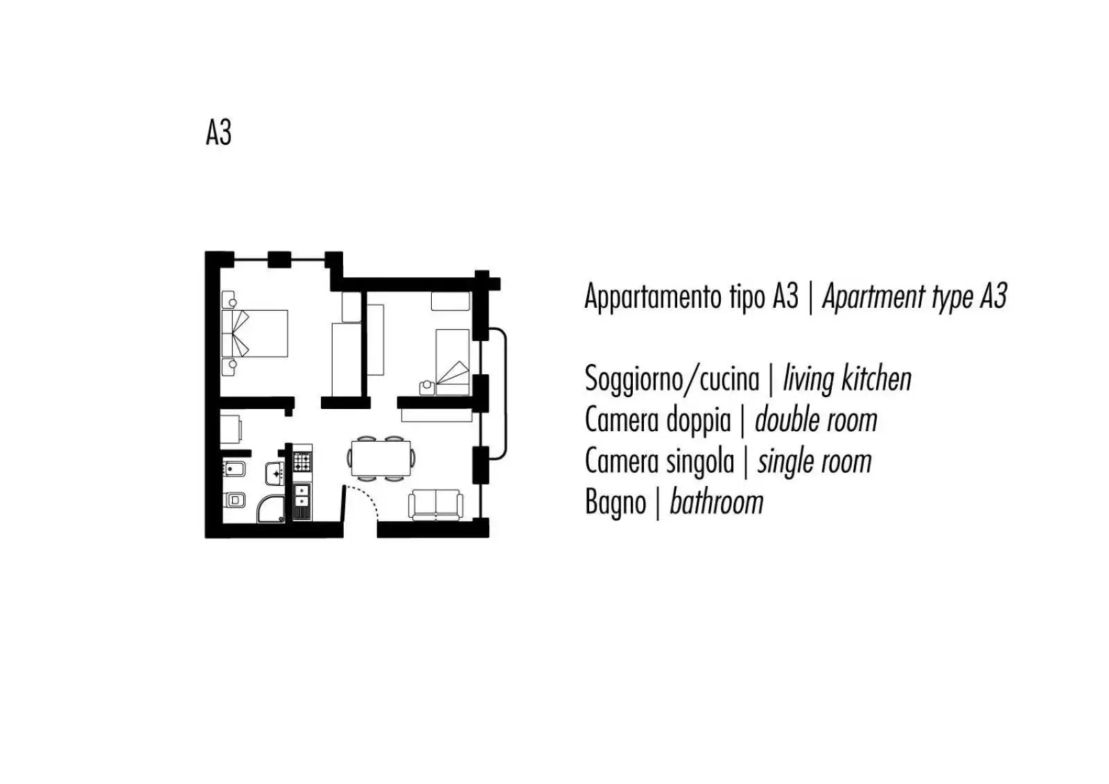 Floor Plan in Ca' Degli Antichi Giardini Apartments