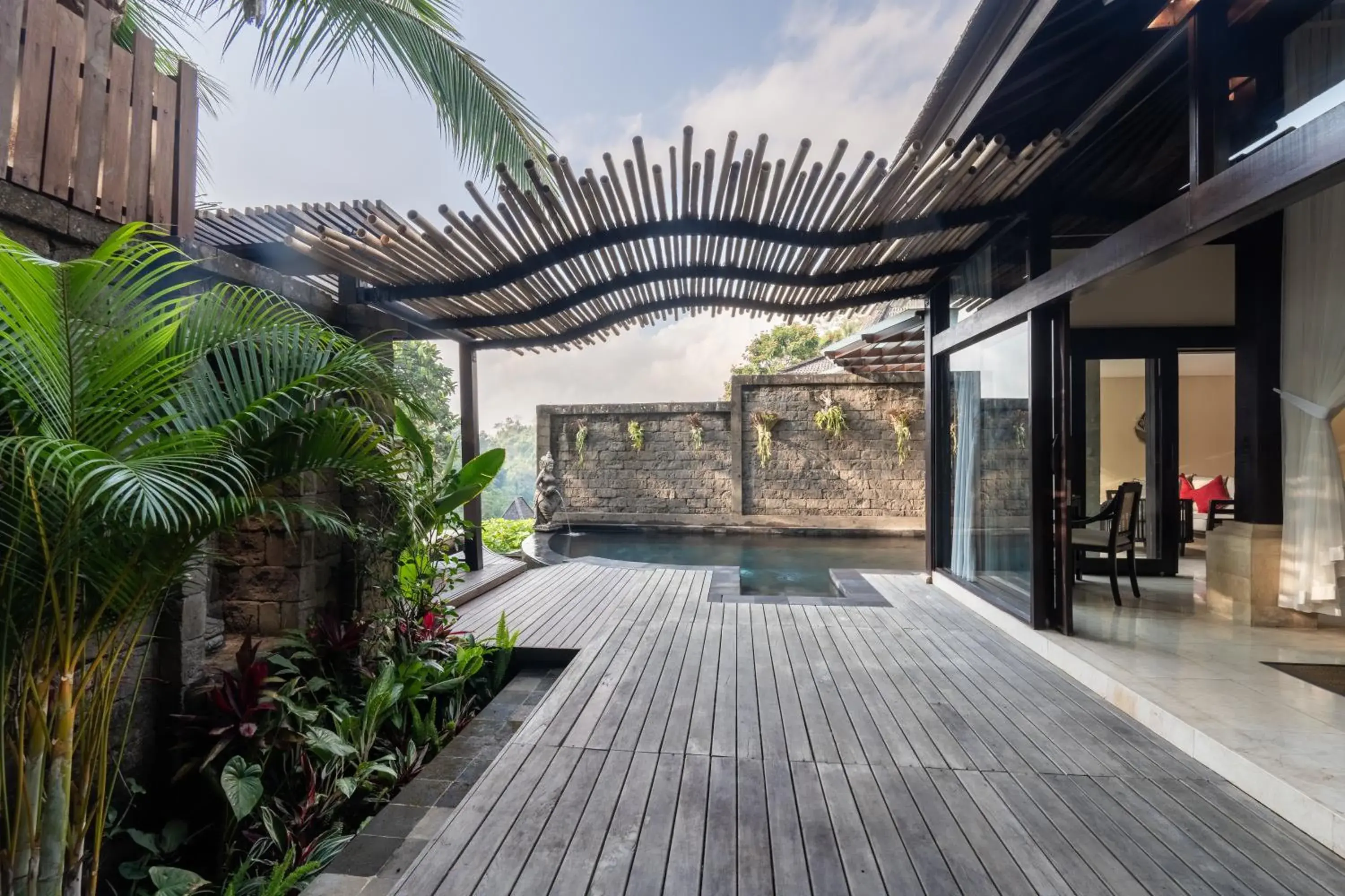 Pool view in The Kayon Valley Resort Pool view in The Kayon Valley Resort