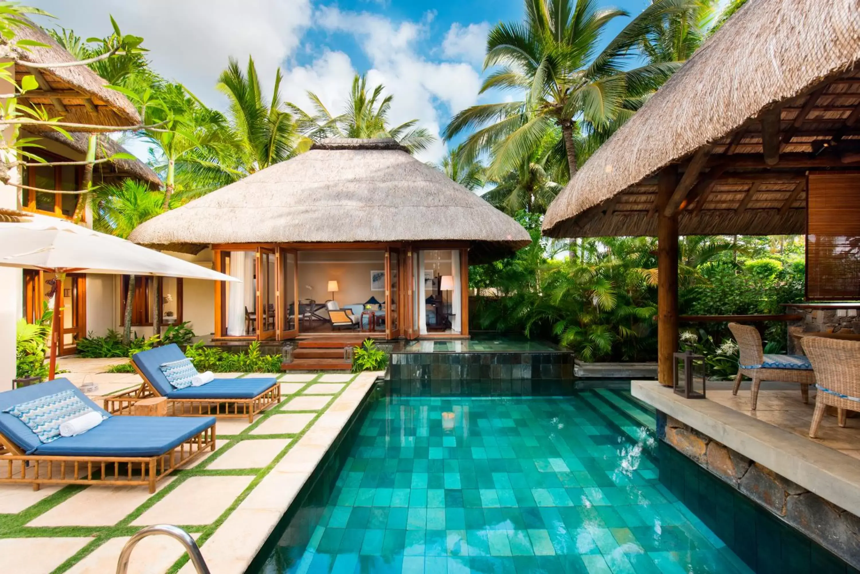 Seating area, Swimming Pool in Constance Belle Mare Plage