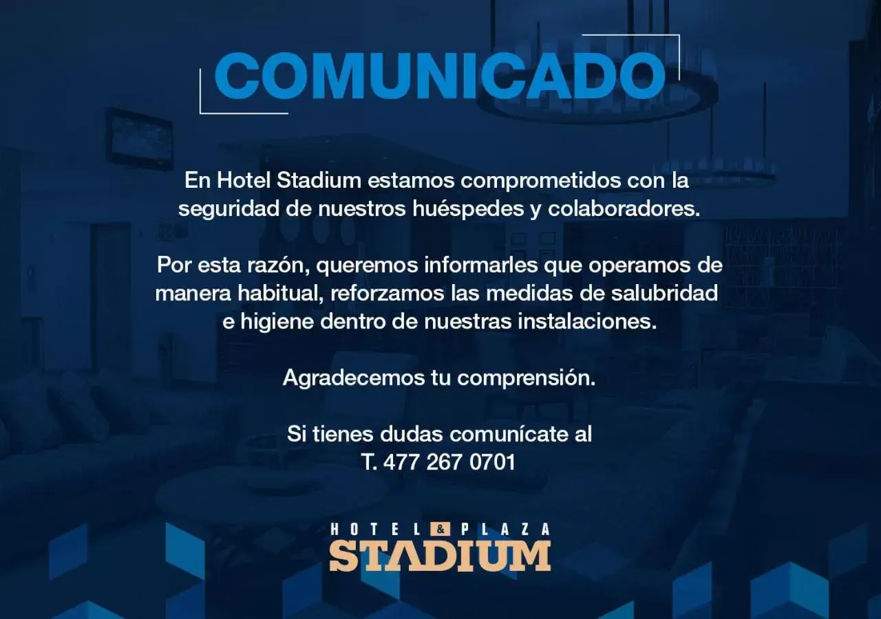 Text overlay in Hotel Stadium