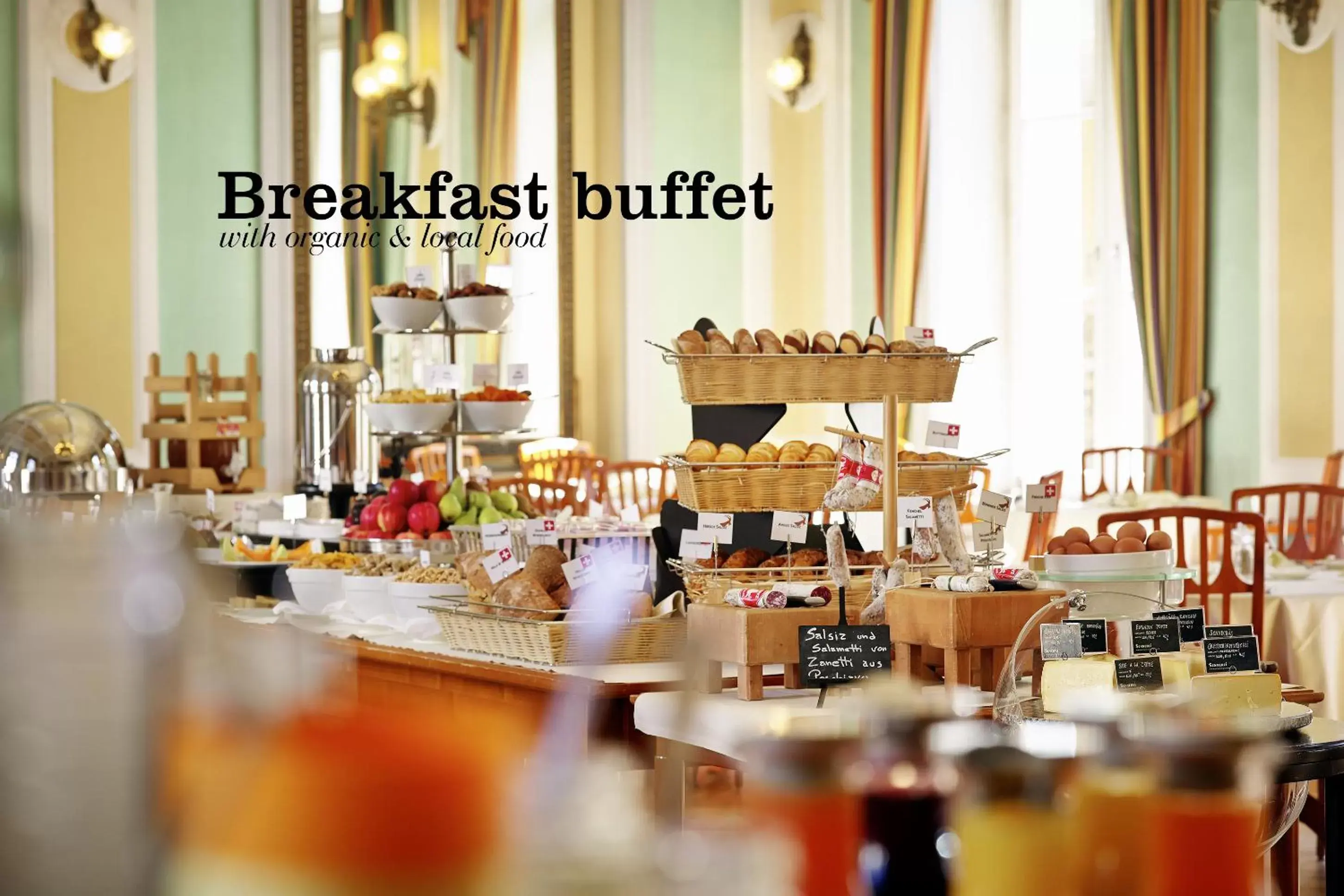 American breakfast in Hotel Saratz Pontresina