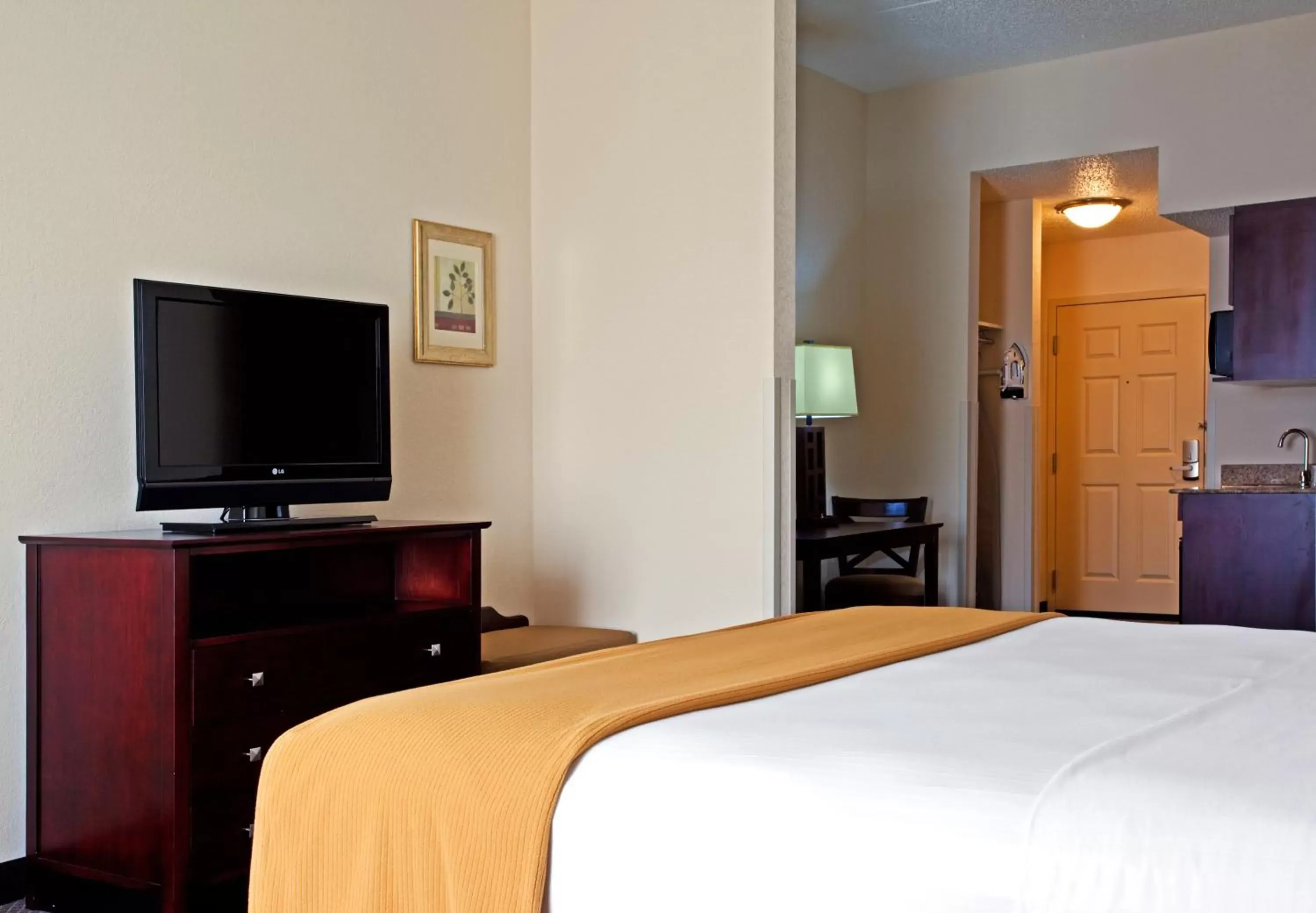 Bedroom, TV/Entertainment Center in Holiday Inn Express & Suites Chicago West-O'Hare Arpt Area , an IHG Hotel
