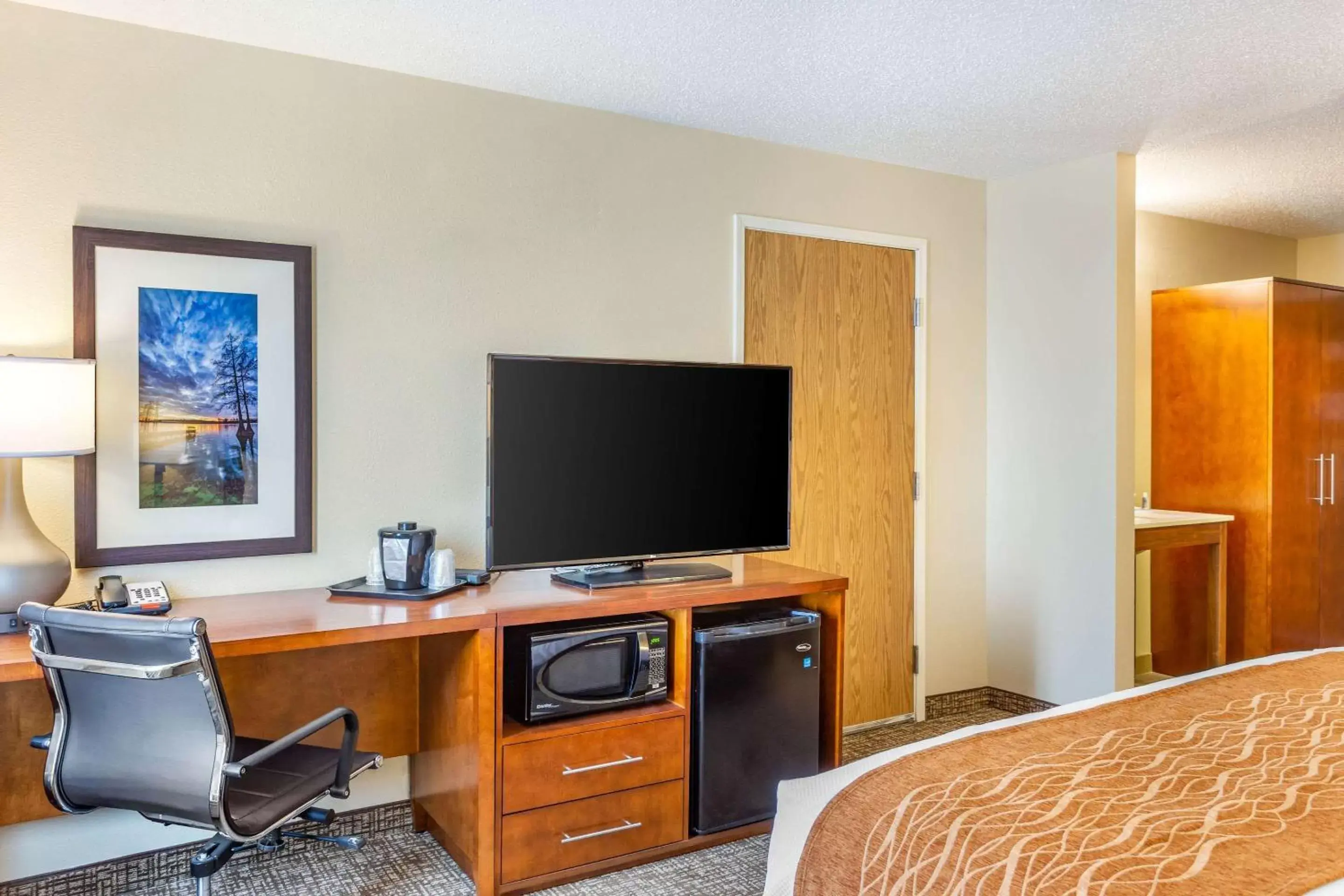 Photo of the whole room, TV/Entertainment Center in Comfort Inn DeKalb - Adjacent the University