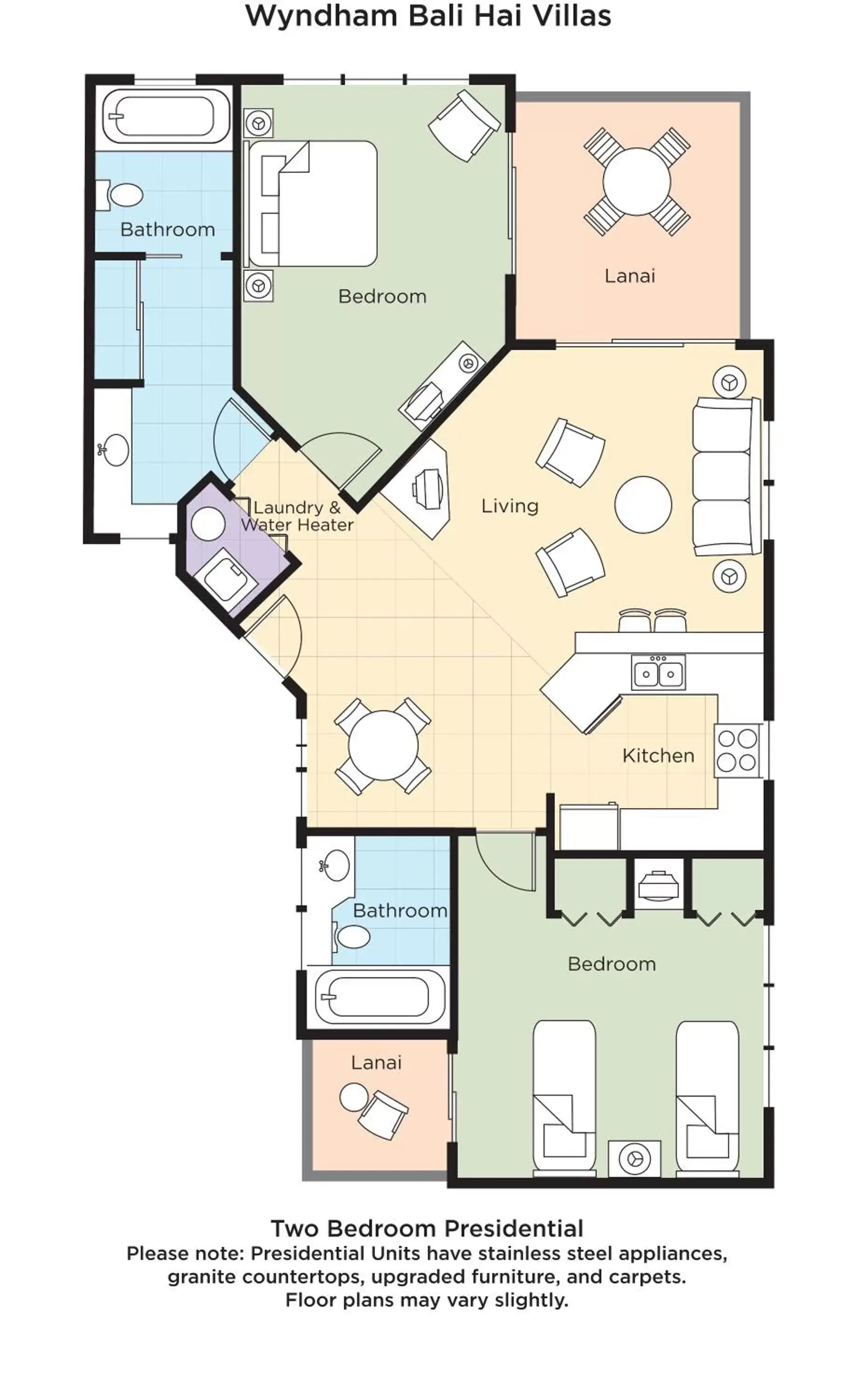 Floor Plan in Club Wyndham Bali Hai Villas