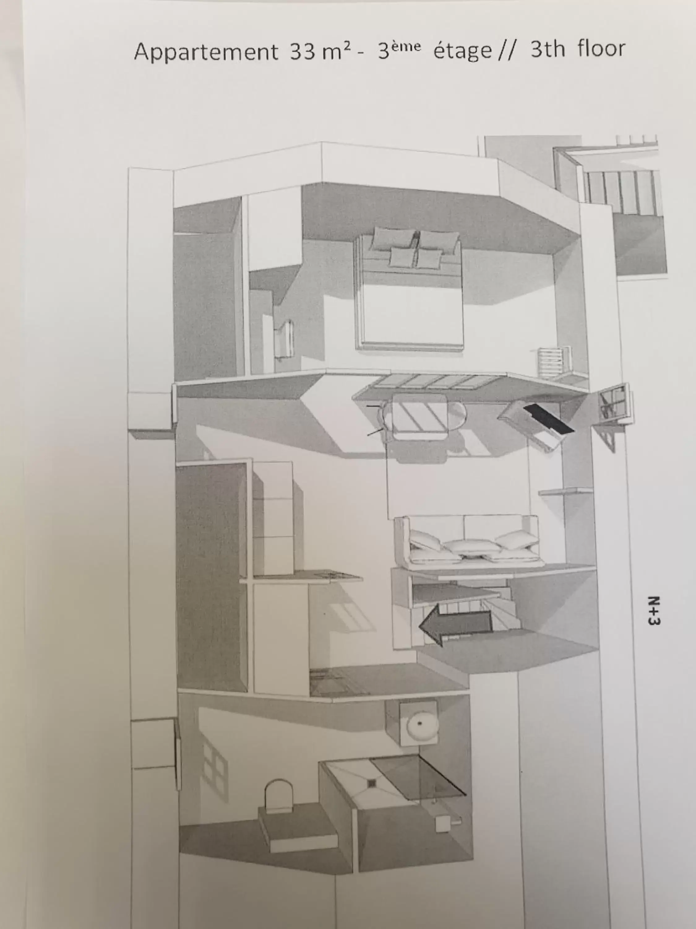 Floor plan, Kitchen/Kitchenette in Au Loup Historic Apartments