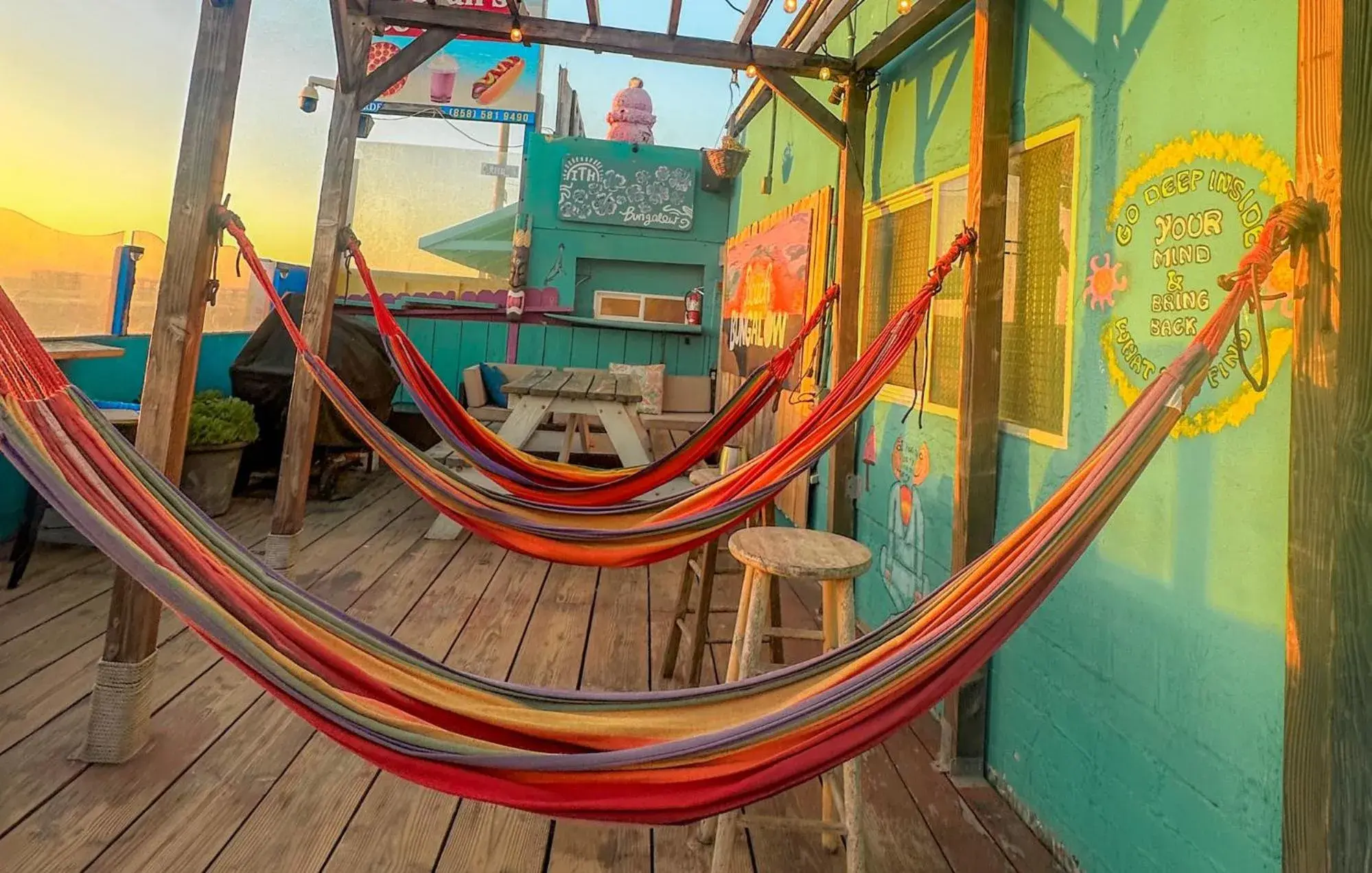 Patio in ITH Beach Bungalow Surf Hostel San Diego