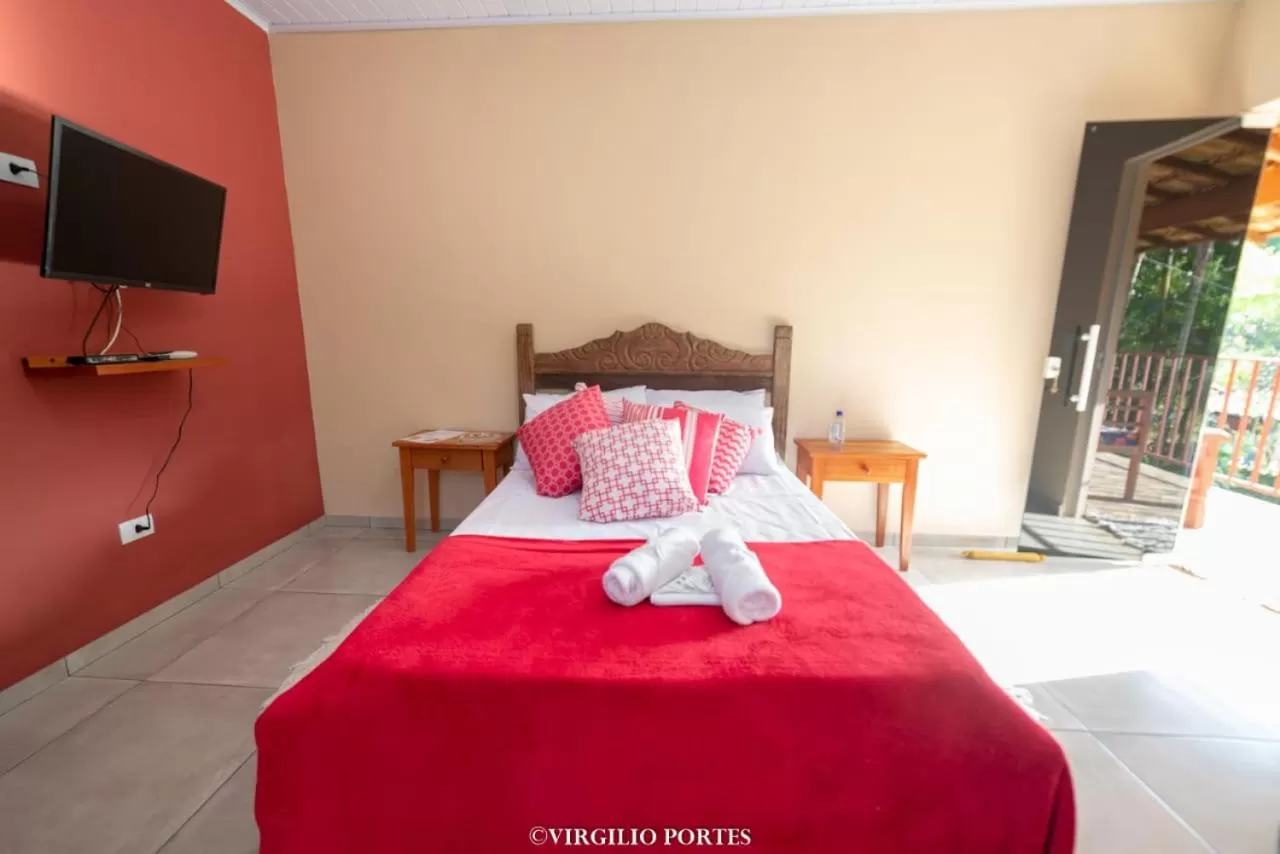 Bed in Pousada Recanto da Lu