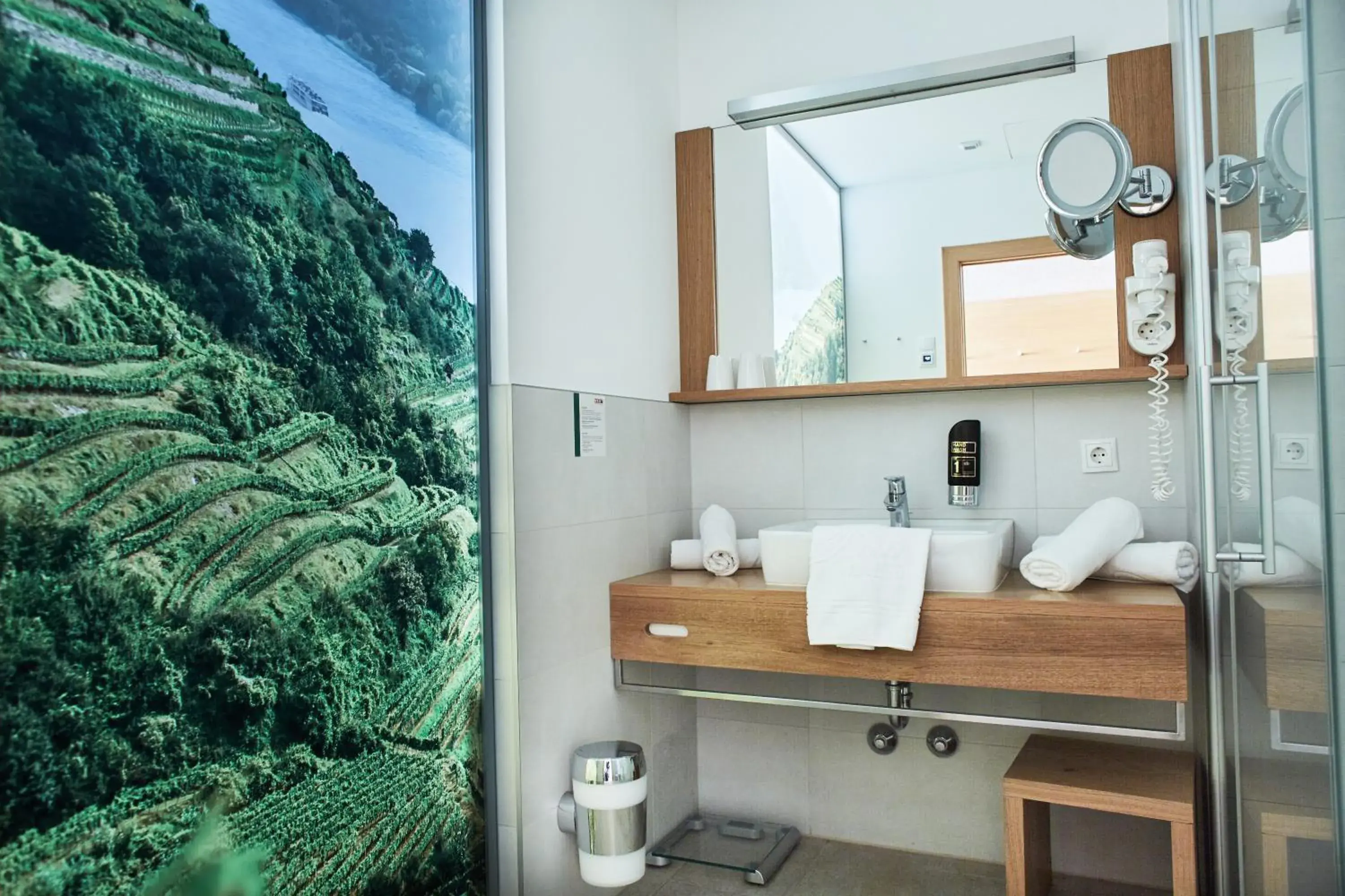 Shower, Bathroom in Hotel Donauhof