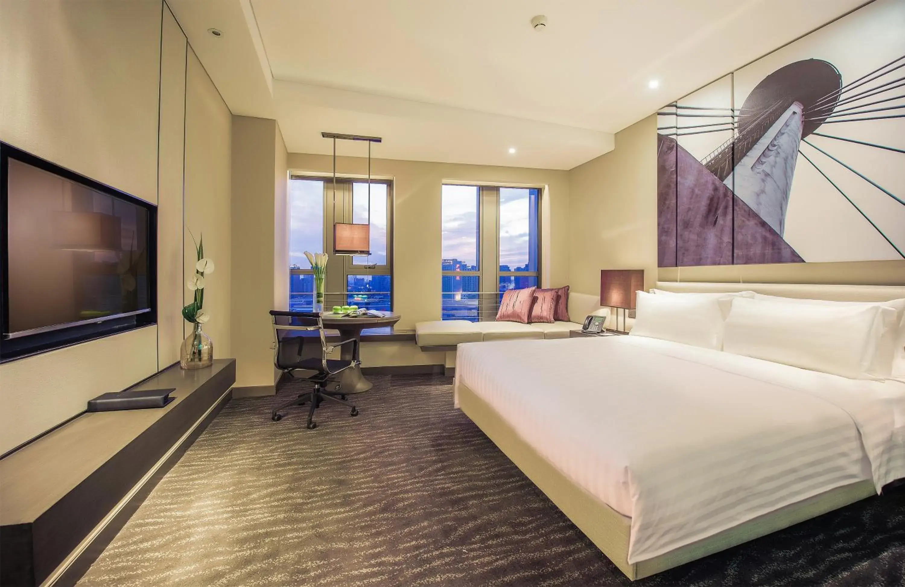 Deluxe King Room with City View in Pan Pacific Tianjin Deluxe King Room with City View in Pan Pacific Tianjin