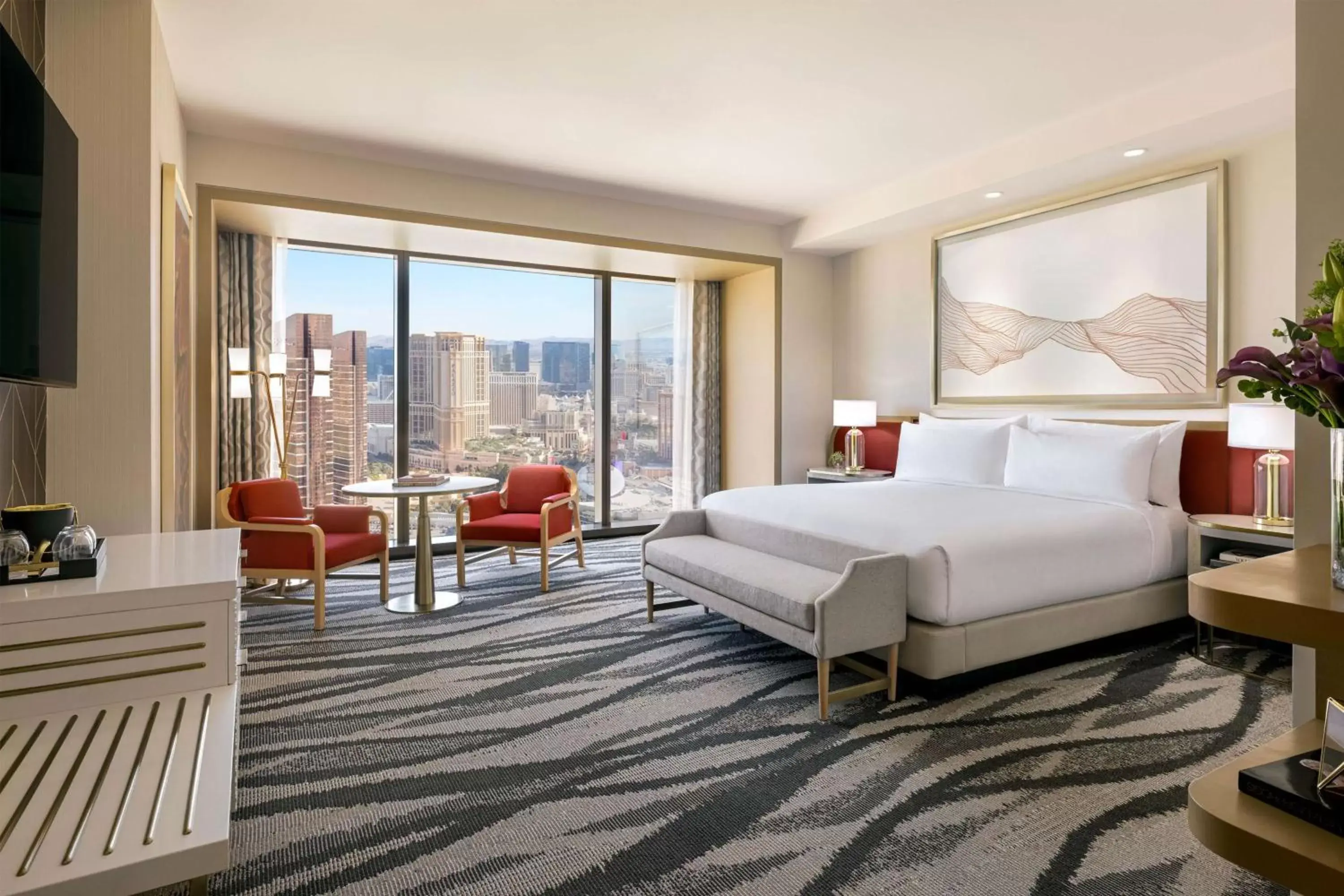 Bedroom in Conrad Las Vegas At Resorts World