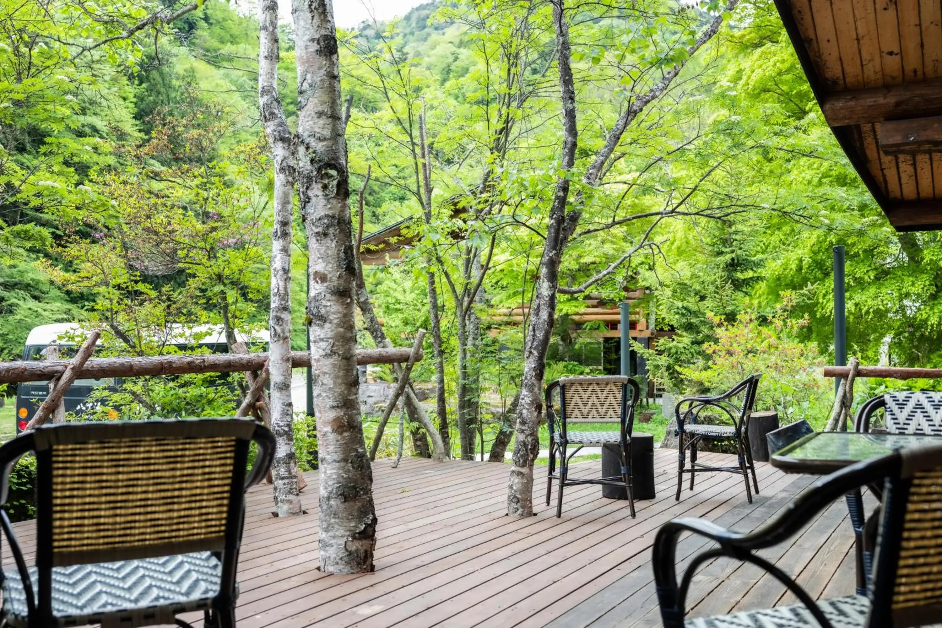 Lounge or bar, Balcony/Terrace in Hatcho no Yu Hot Spring Ryokan