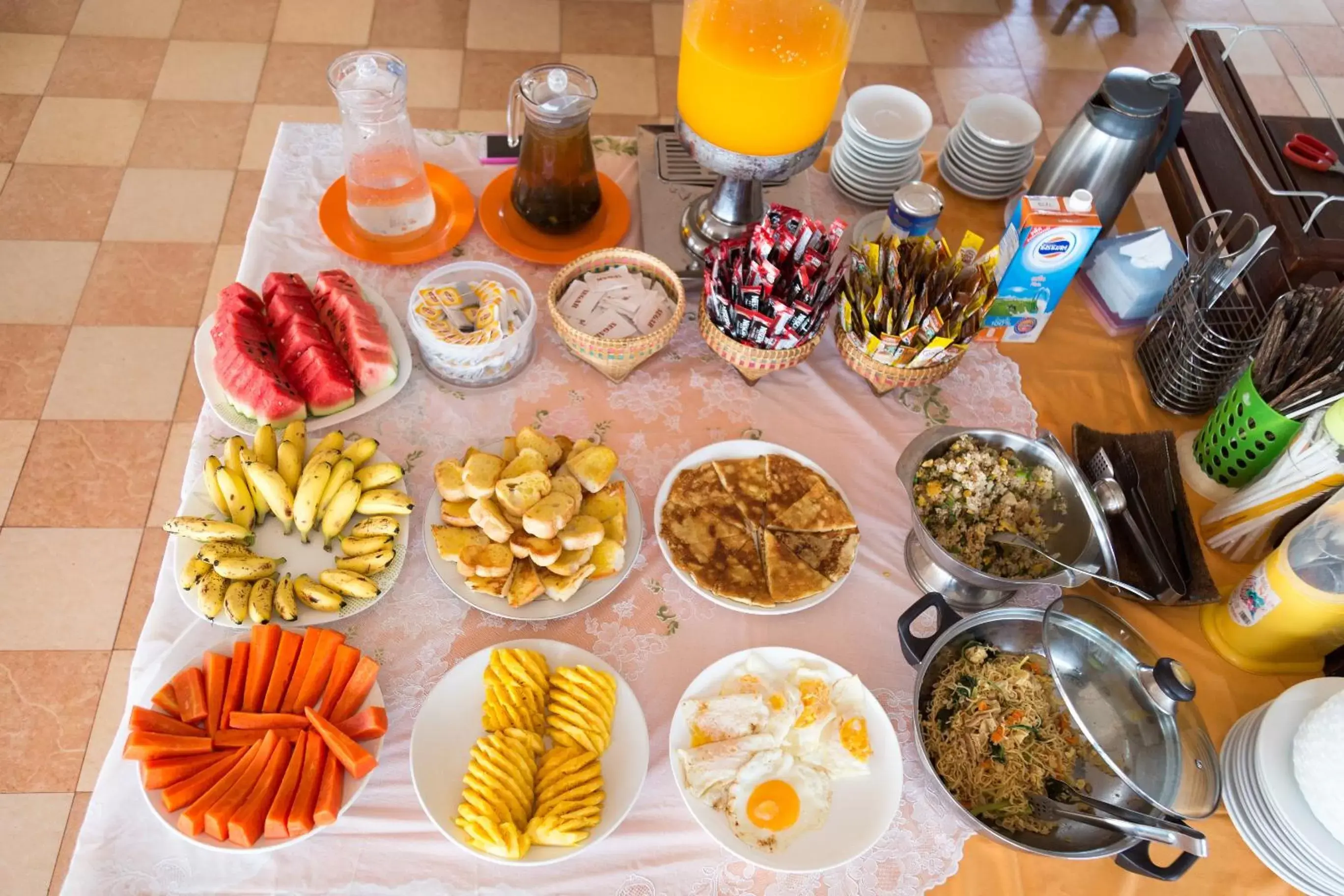 Buffet breakfast in Siem Reap Riverside Hotel