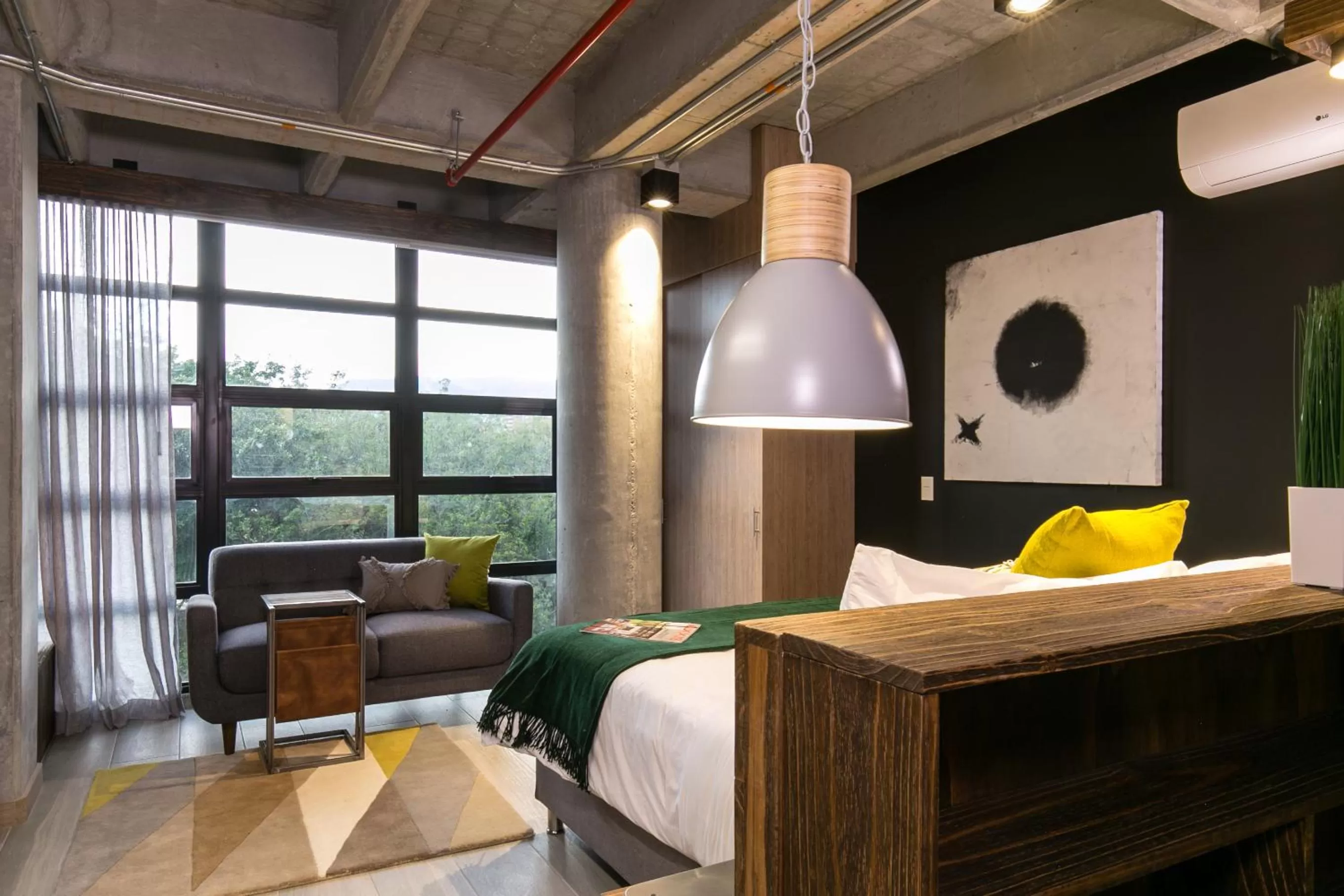 Bed in Factory Lofts Hotel