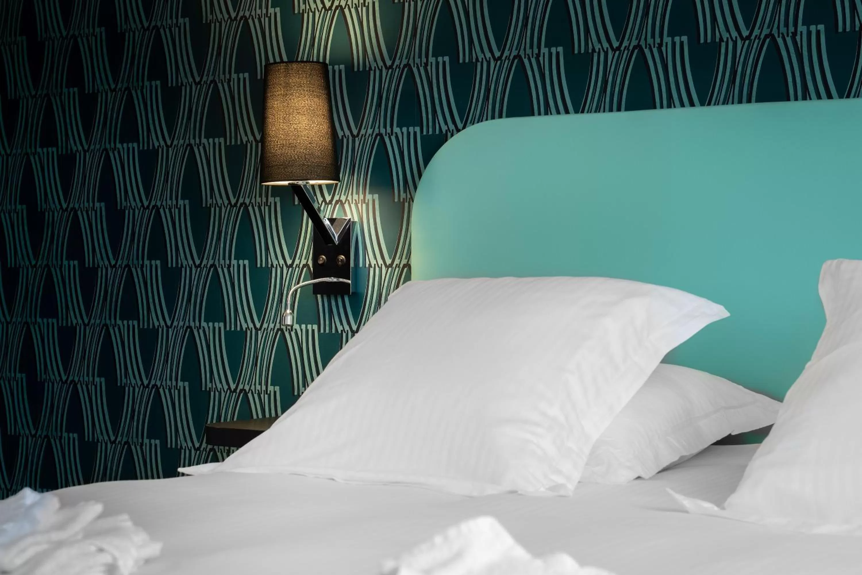 Decorative detail, Bed in Zenith Hotel Caen