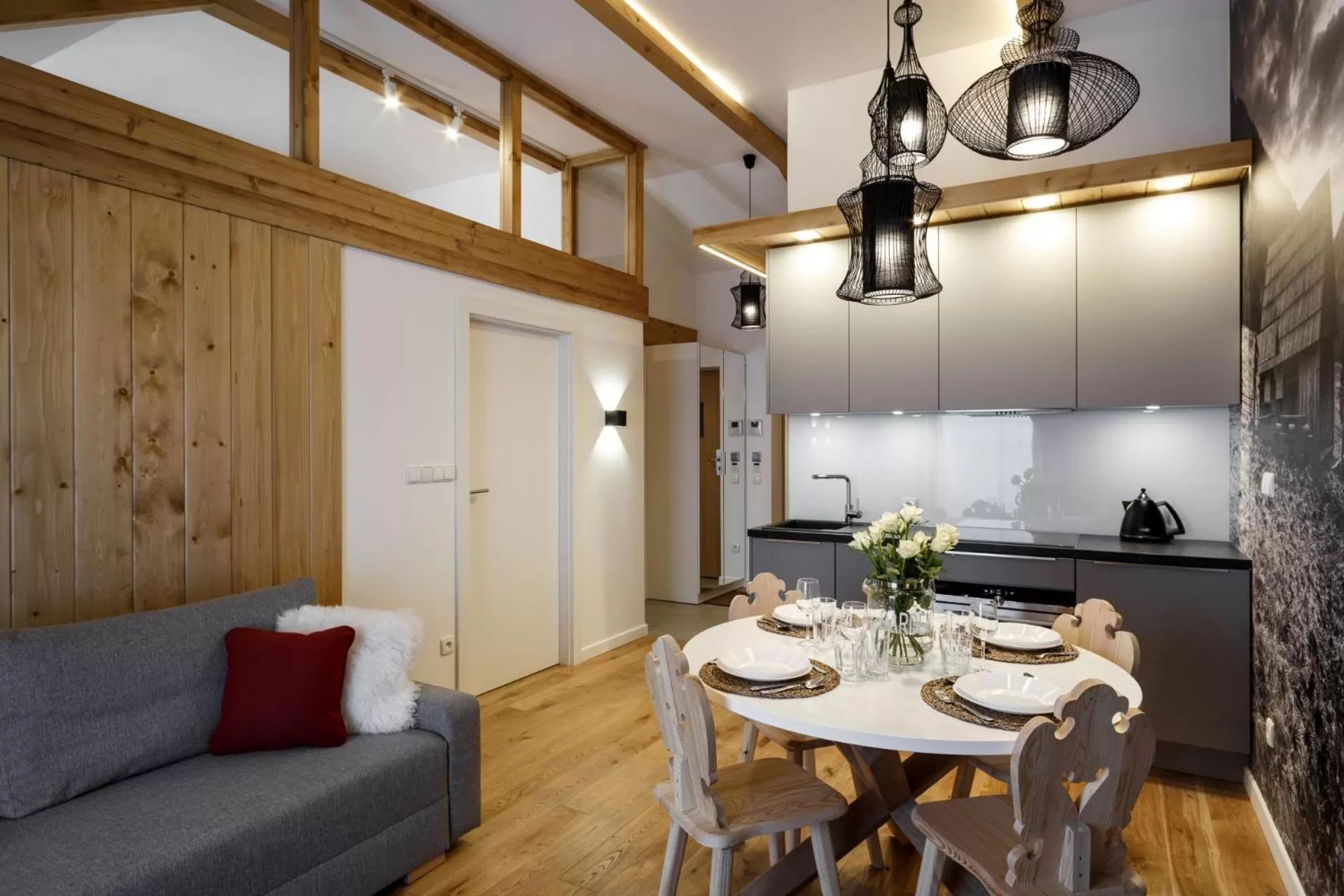 Kitchen or kitchenette in Aparthotel Giewont