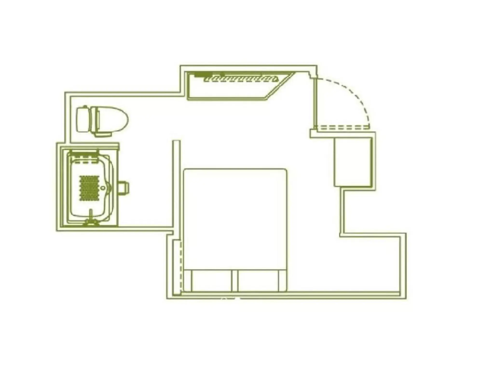 Photo of the whole room, Floor Plan in Henn na Hotel Osaka Shinsaibashi