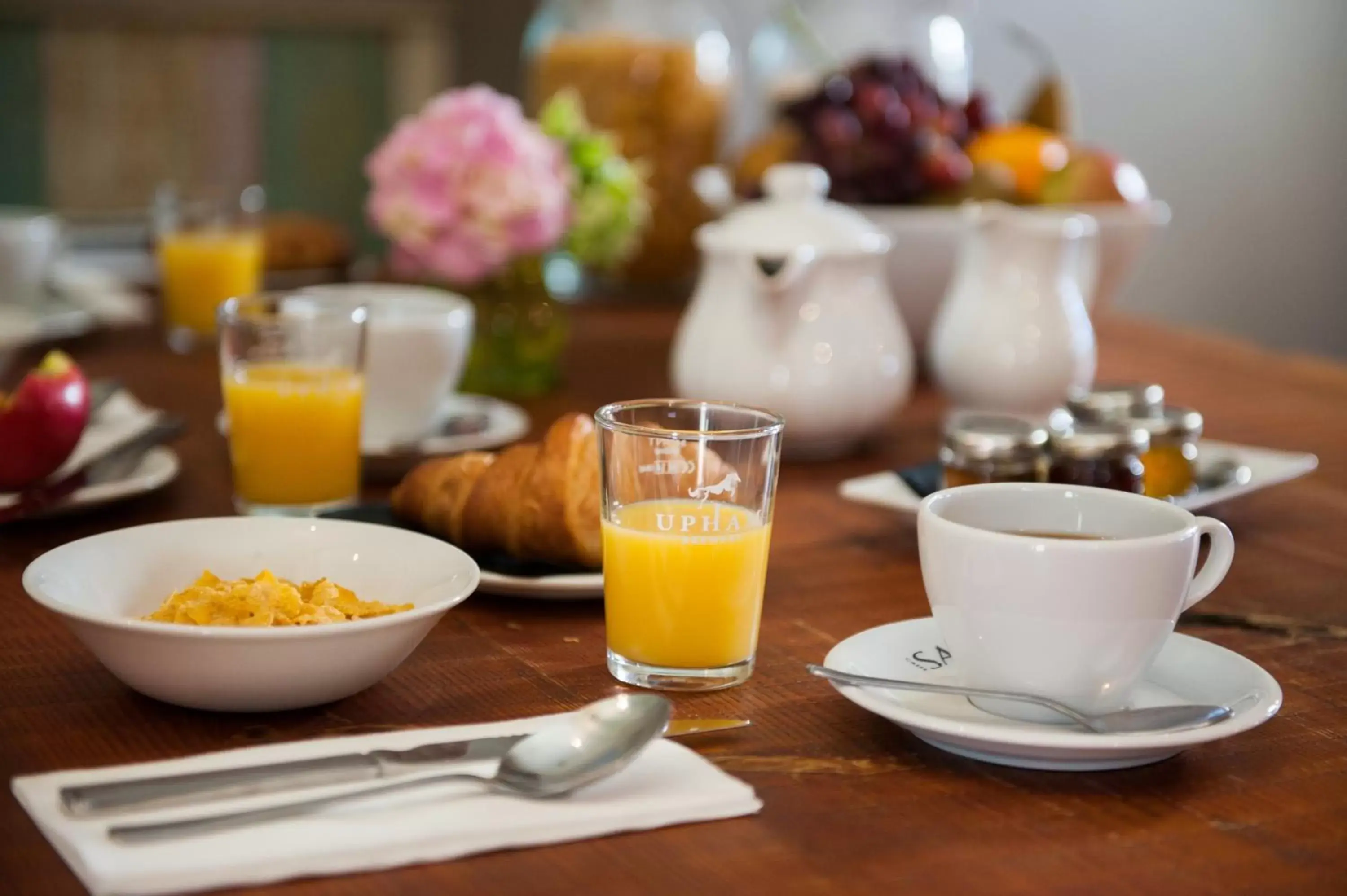 Continental breakfast in Harper's Steakhouse with Rooms, Haslemere