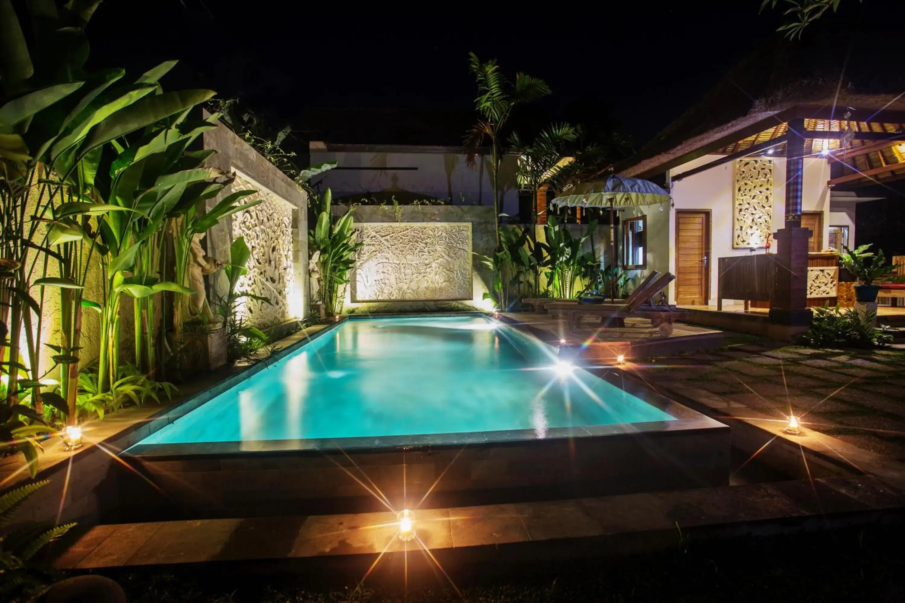Night, Swimming Pool in Ubud Luwih Nature Retreat