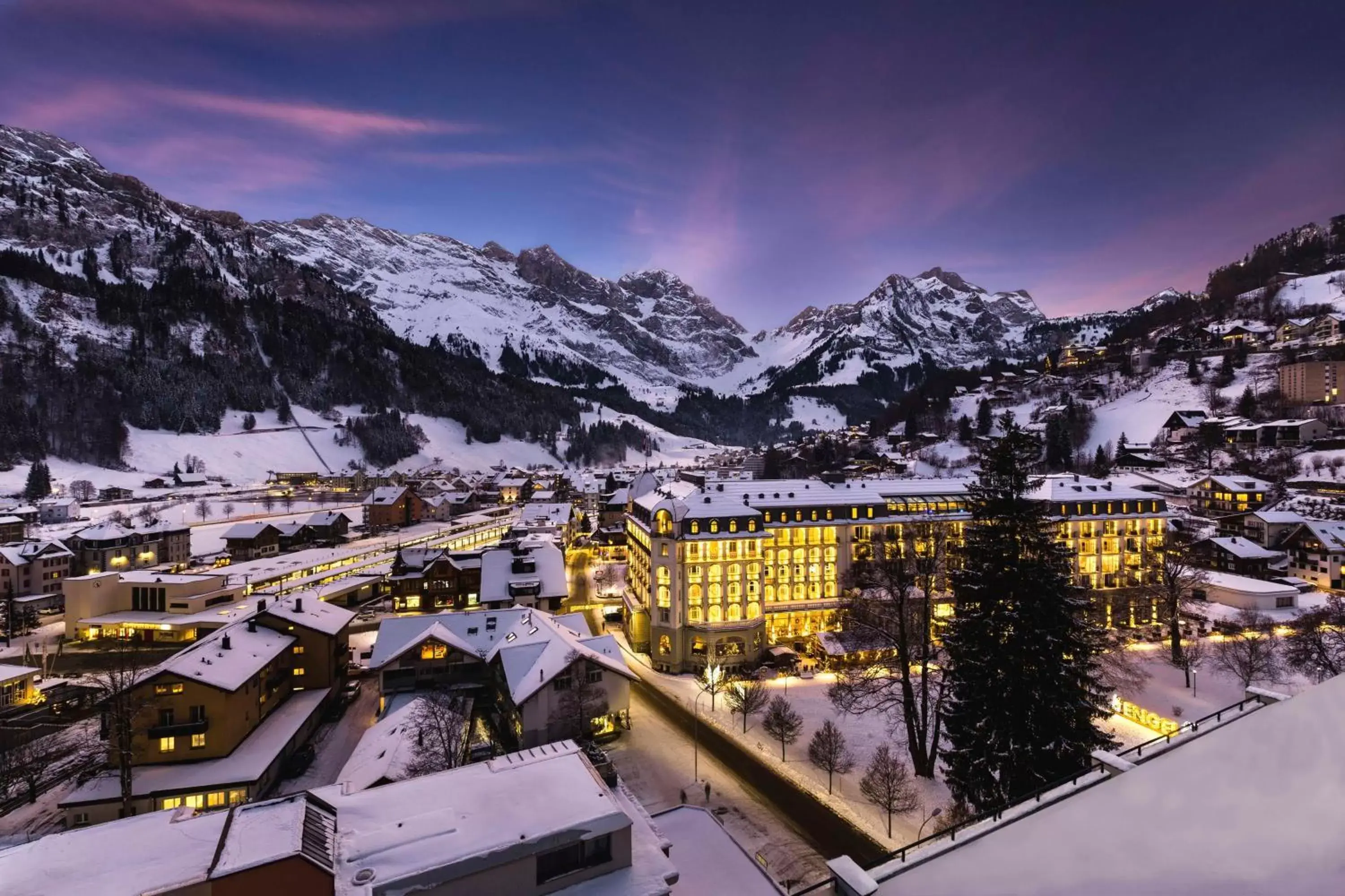 Property building, Winter in Kempinski Palace Engelberg