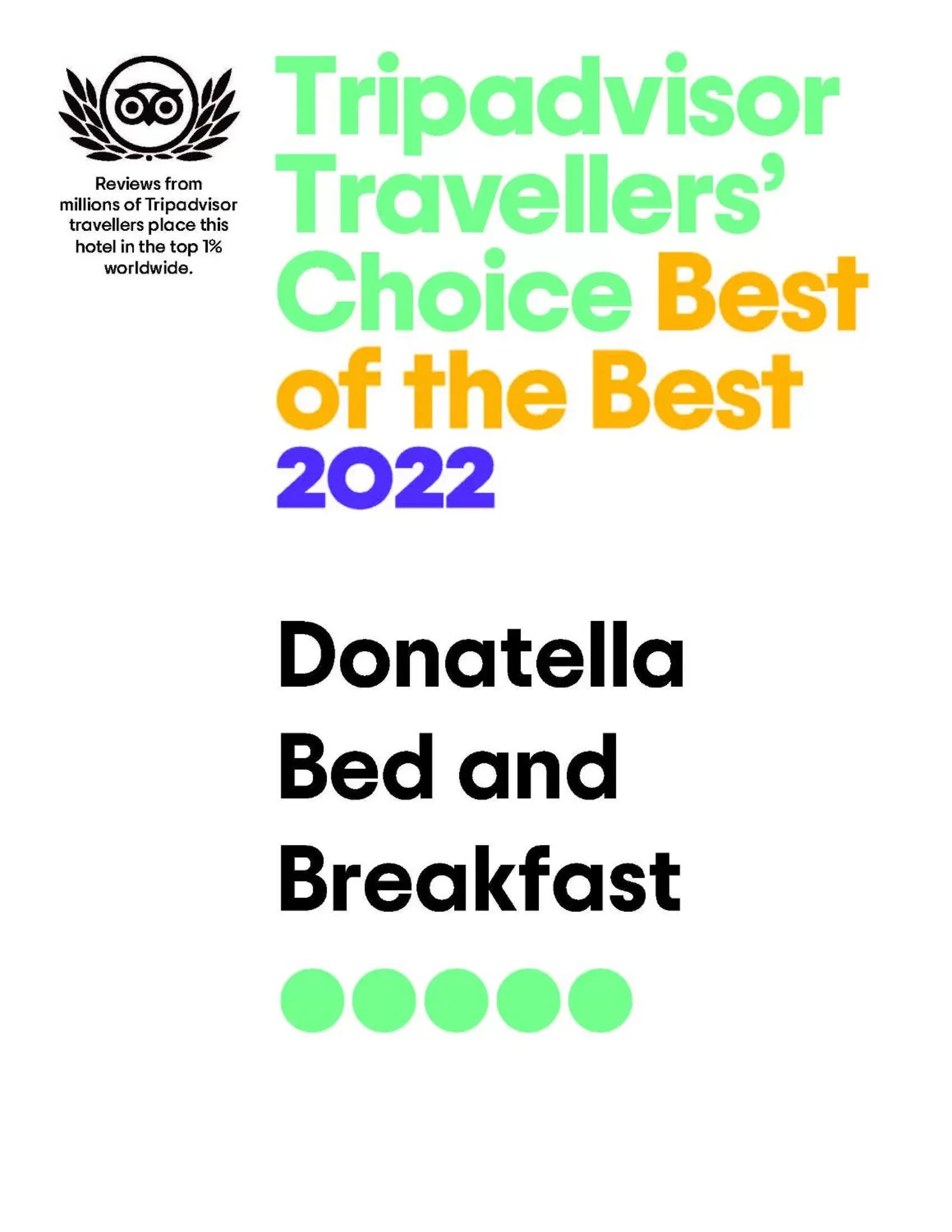 Certificate/Award in Donatella Bed and Breakfast