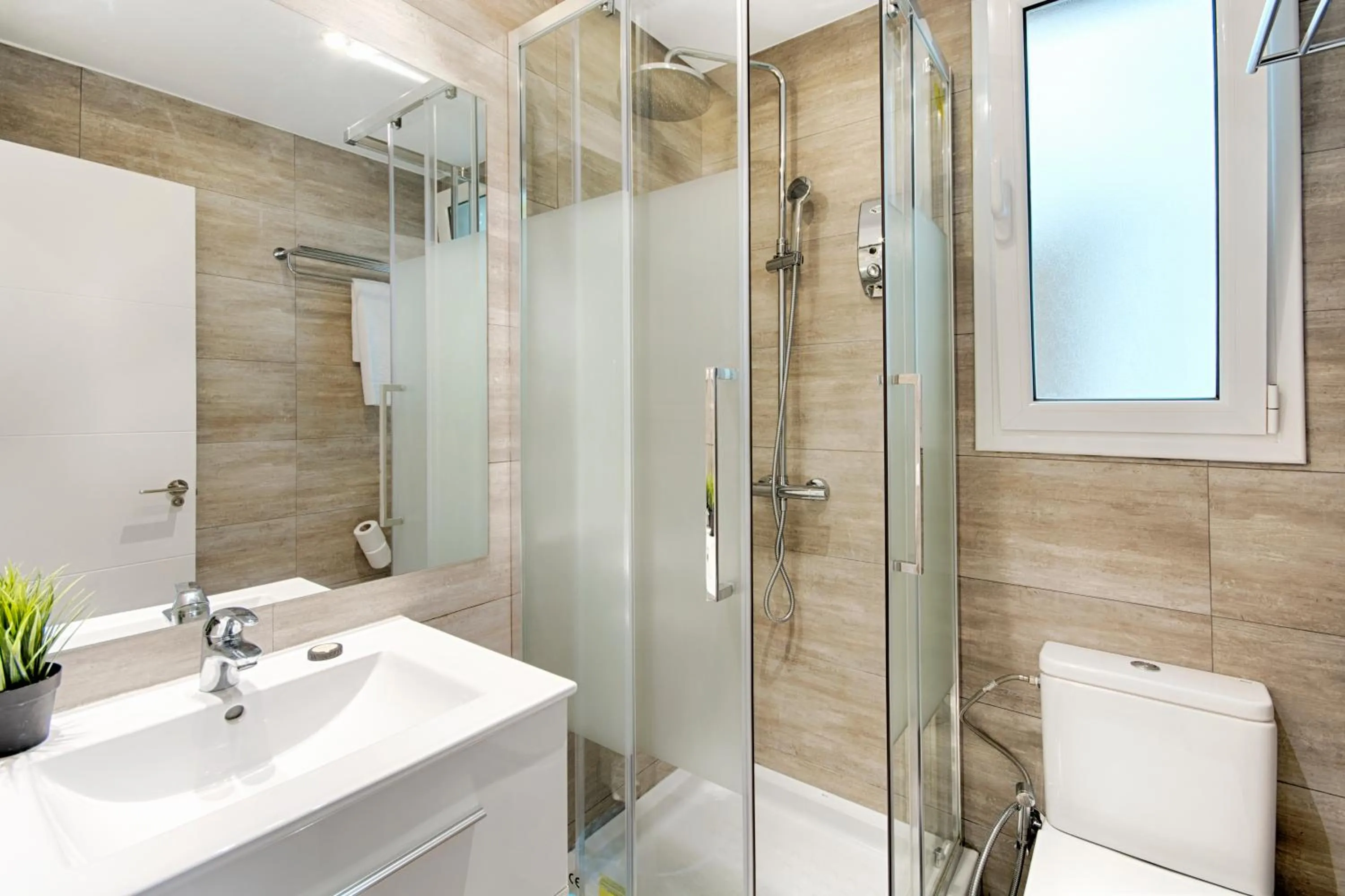 Shower in Eixample Building Apartments by Mercedes Heritage
