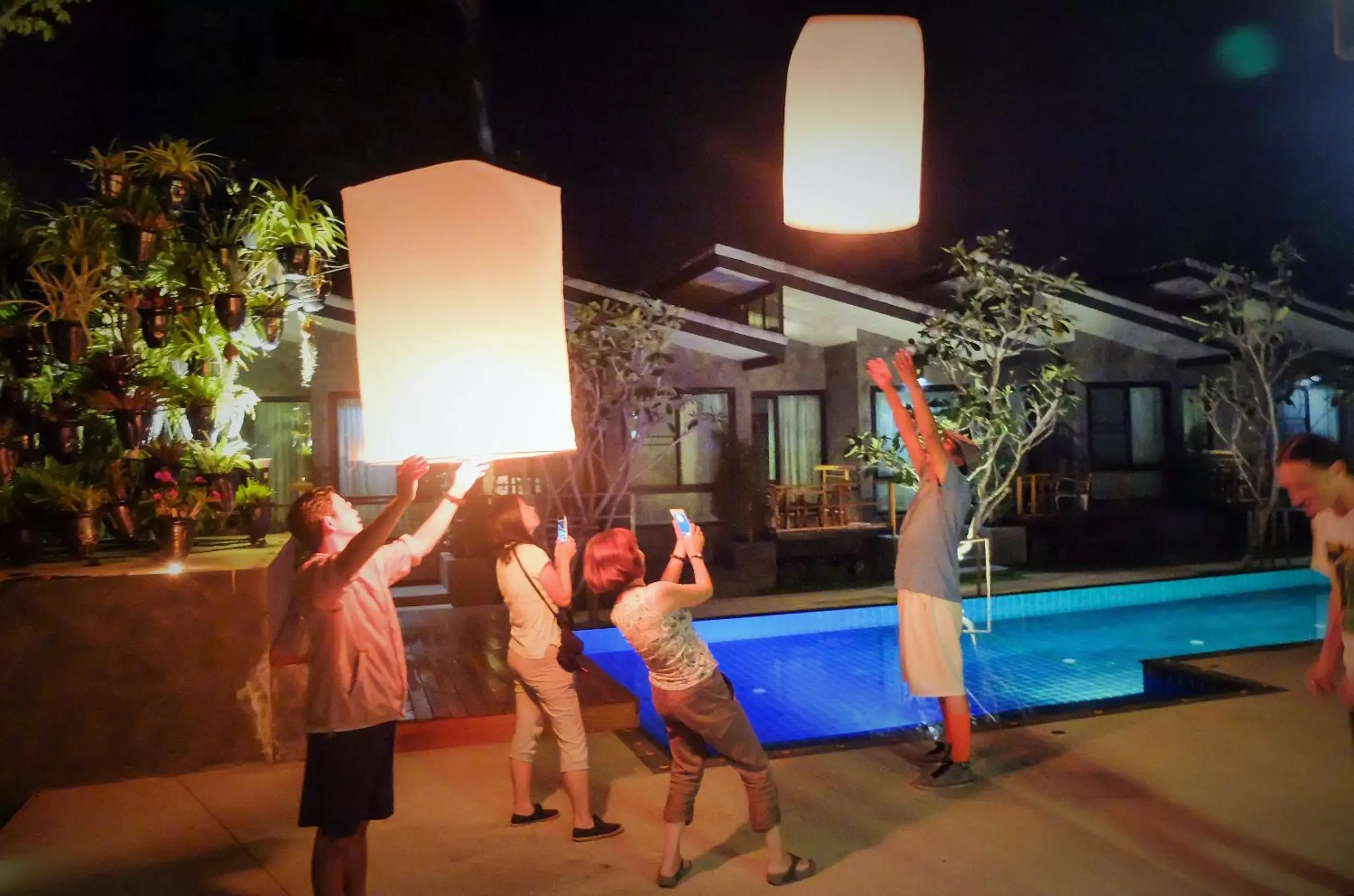 Night, Swimming Pool in Family House Zen Boutique Resort