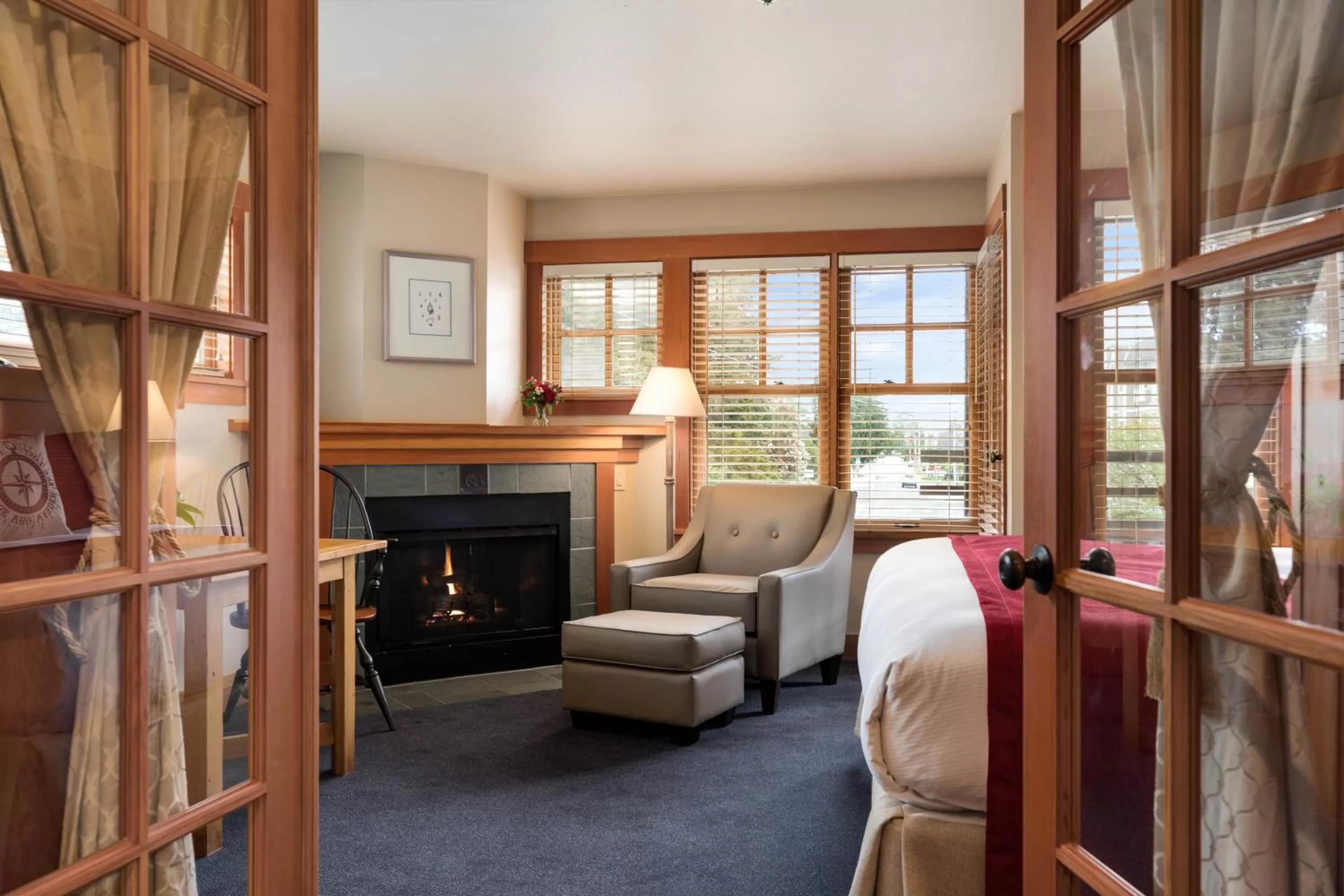 Seating area in La Conner Channel Lodge