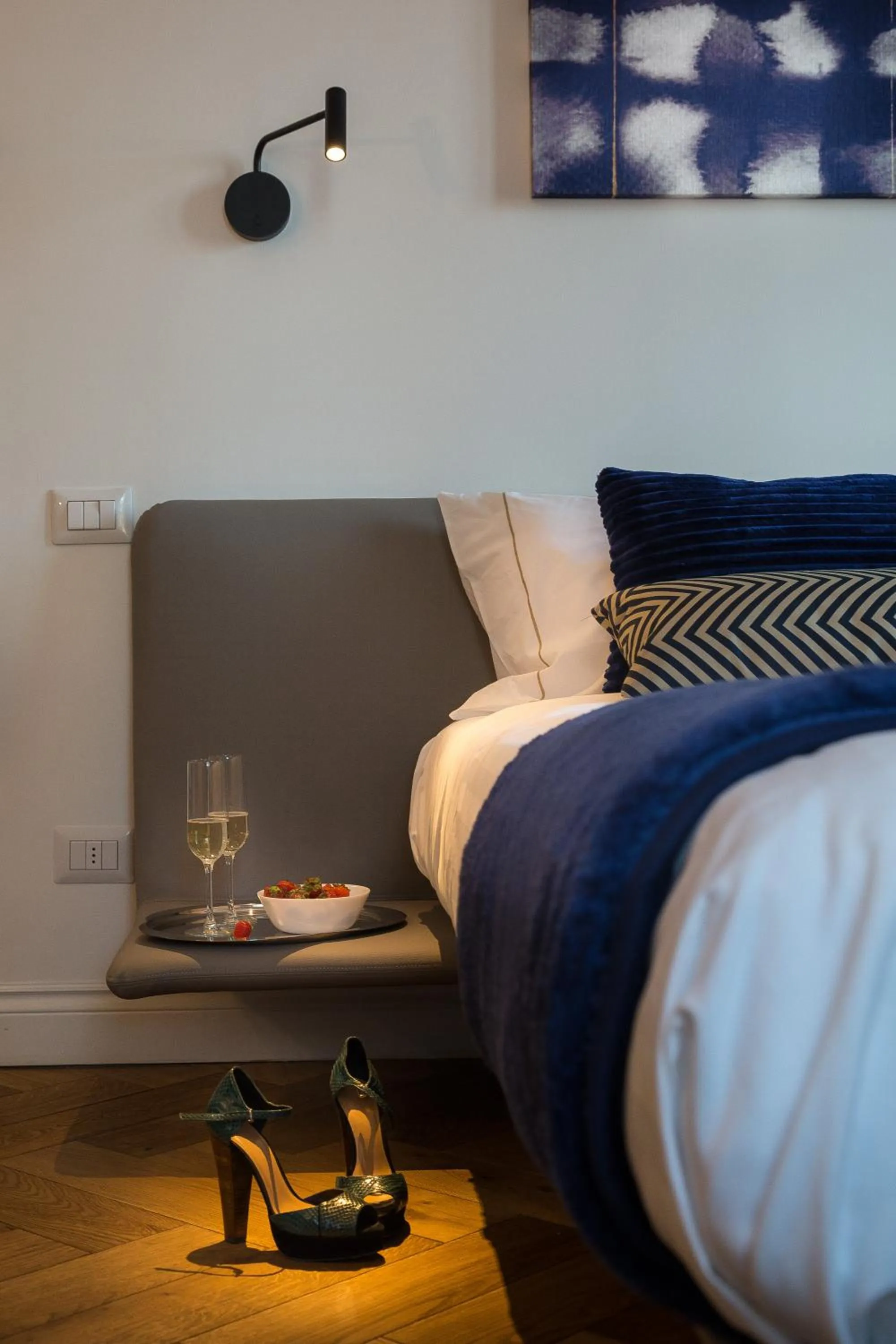 Decorative detail, Bed in Palazzo Baj in Trastevere