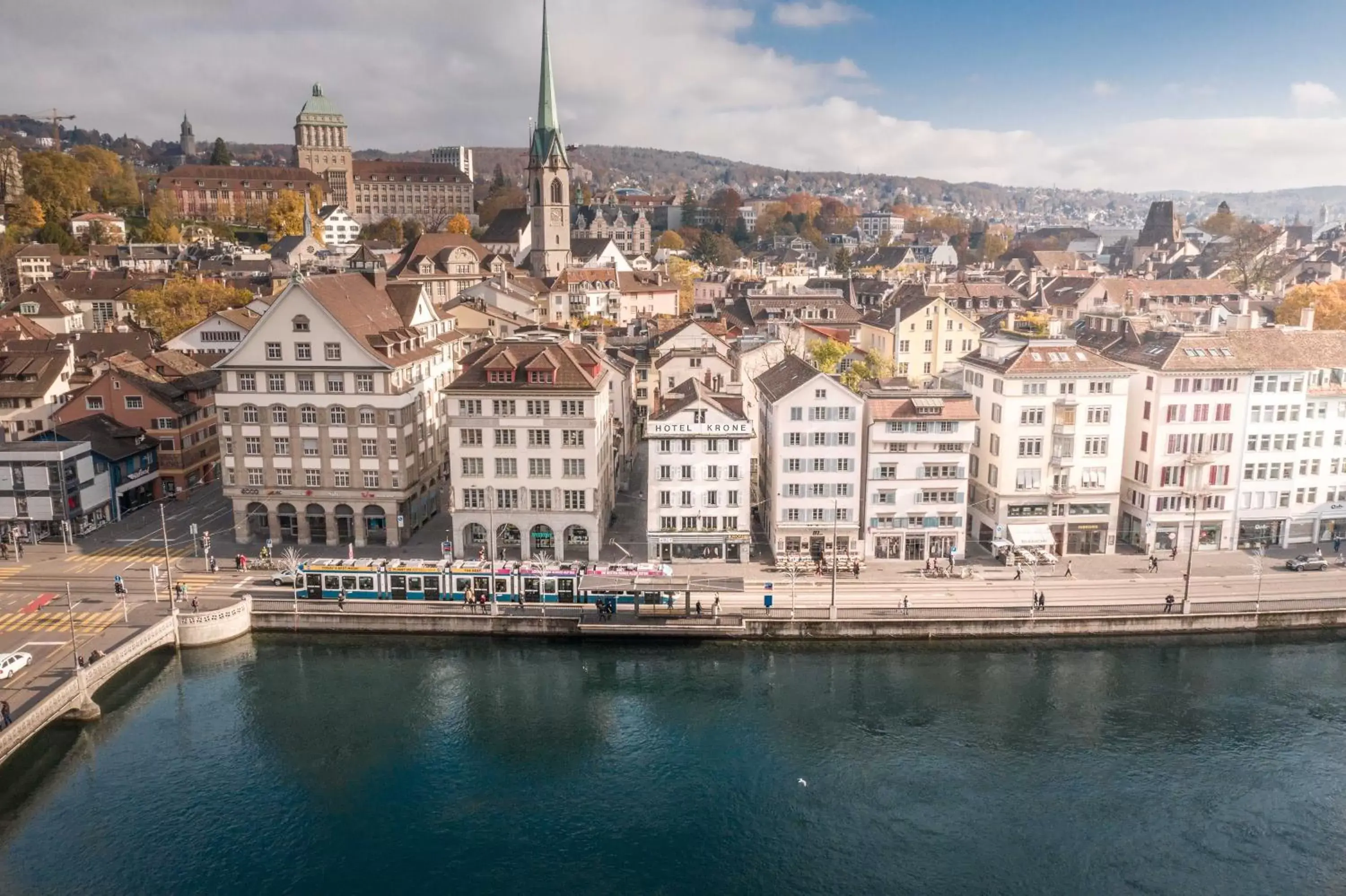 Property building, Bird's-eye View in Pop Up Hotel Krone Zürich