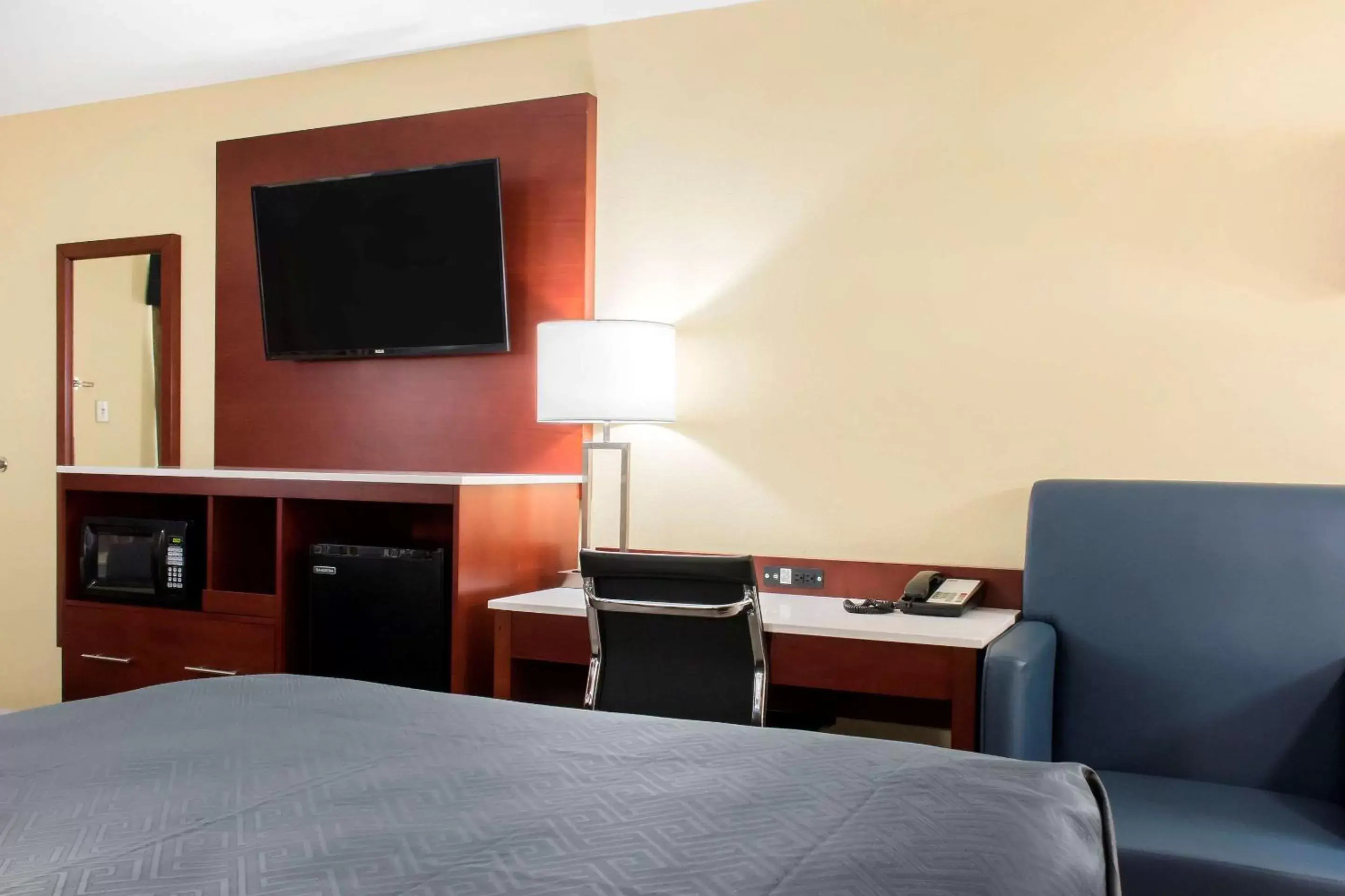 Bed, TV/Entertainment Center in Escape Inn Hershey