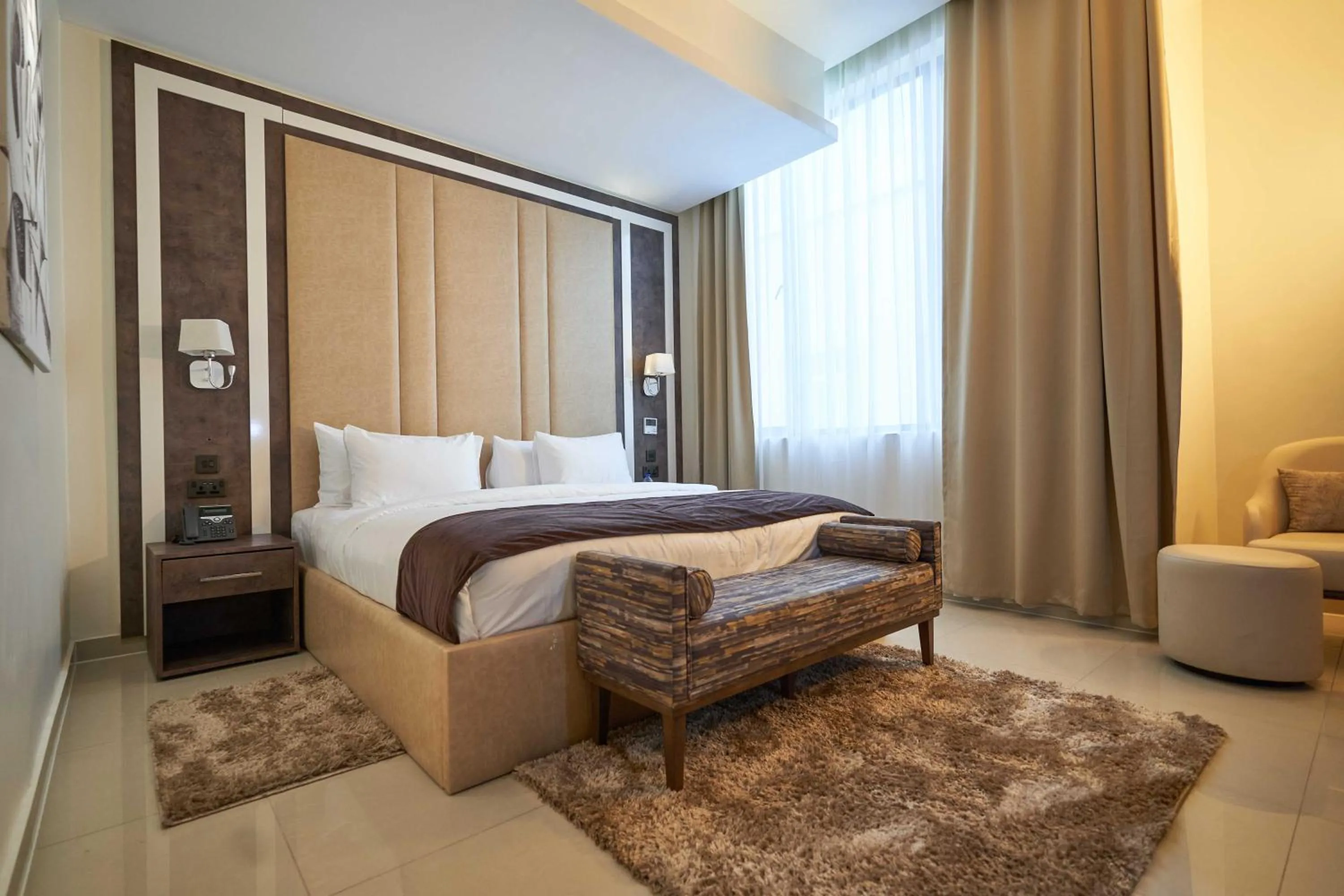 Bed in Monty Suites Lekki