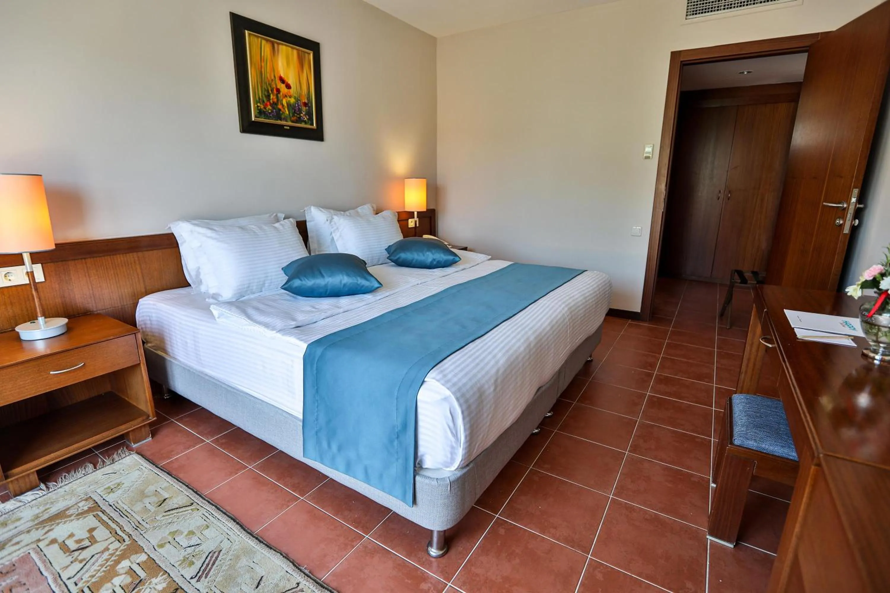 Bed in Happy Hotel Kalkan