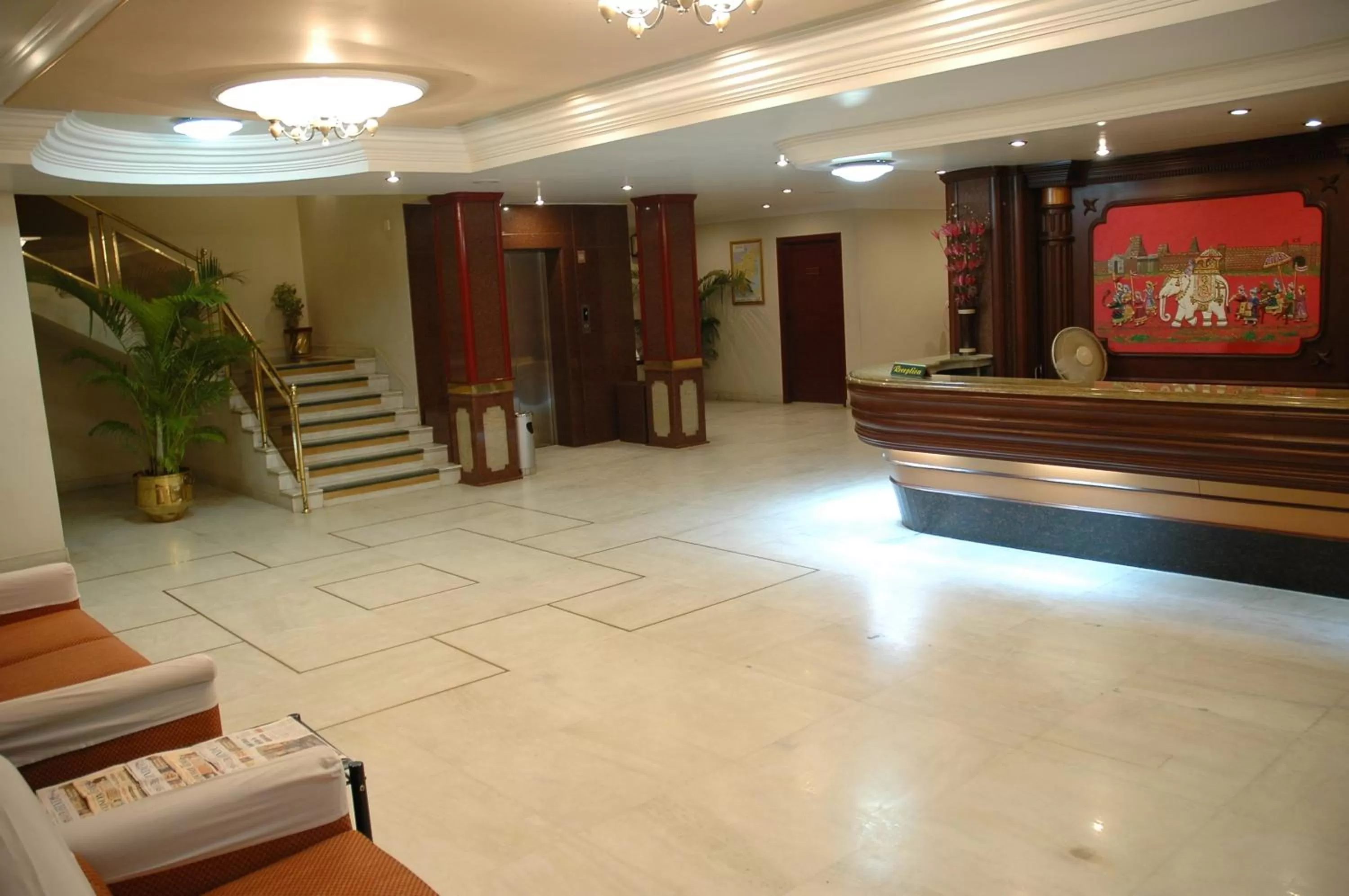 Lobby or reception in Hotel Gnanam