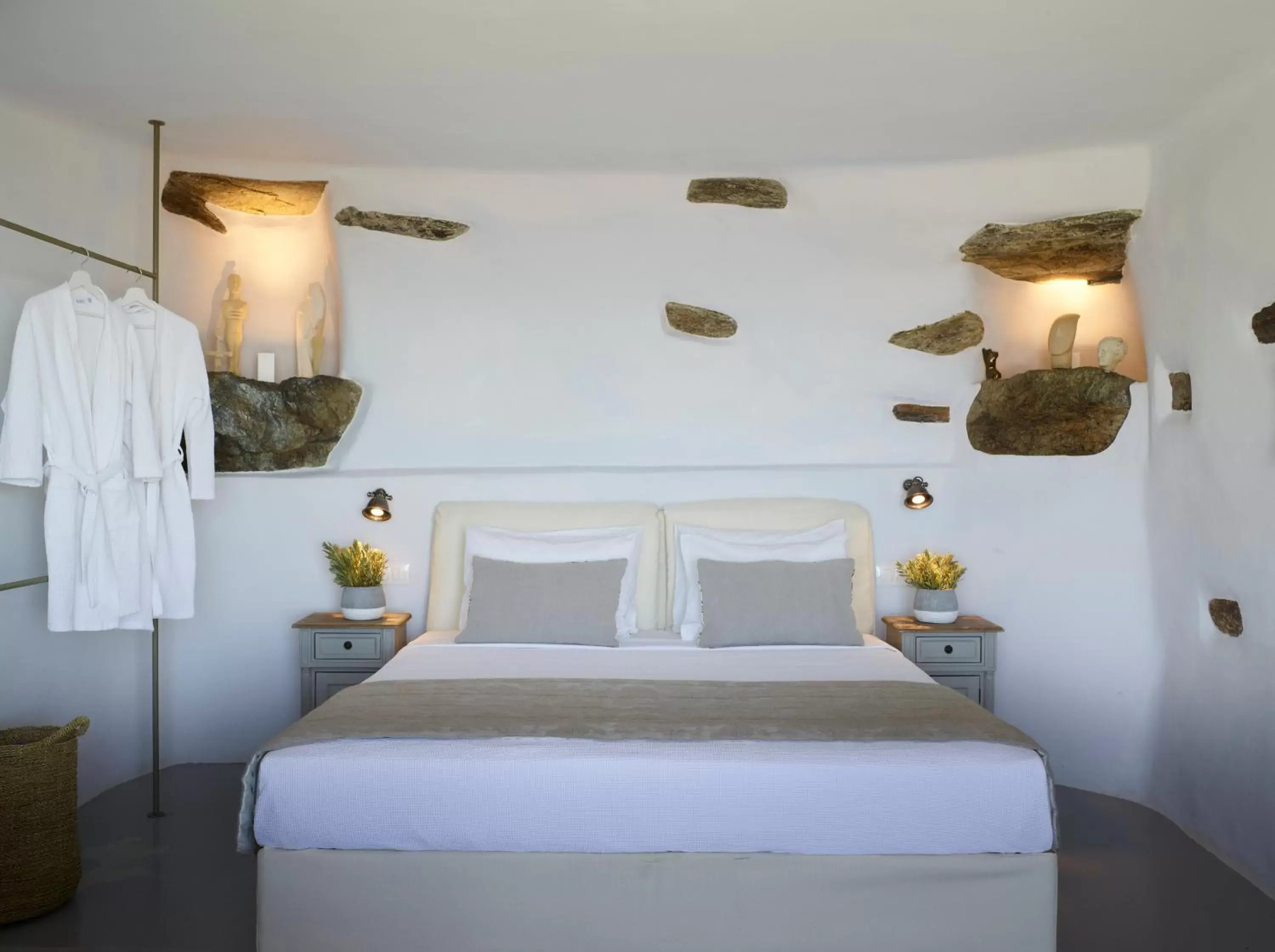 Bed in Aeolis Tinos Suites