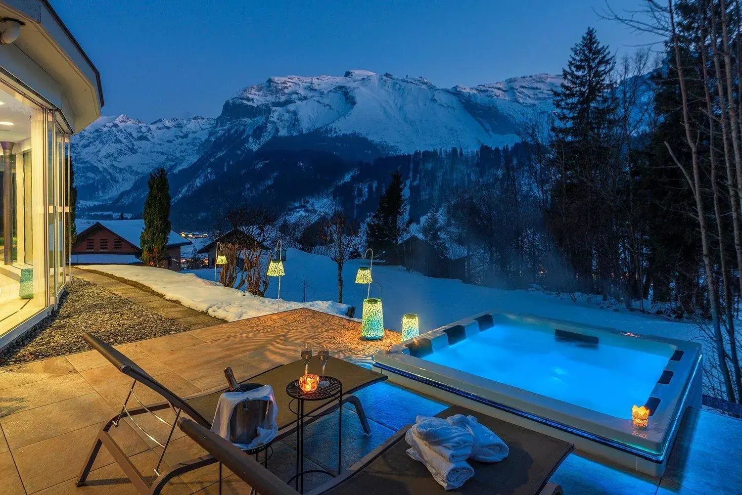 Winter, Swimming Pool in Hotel Waldegg - Adults only
