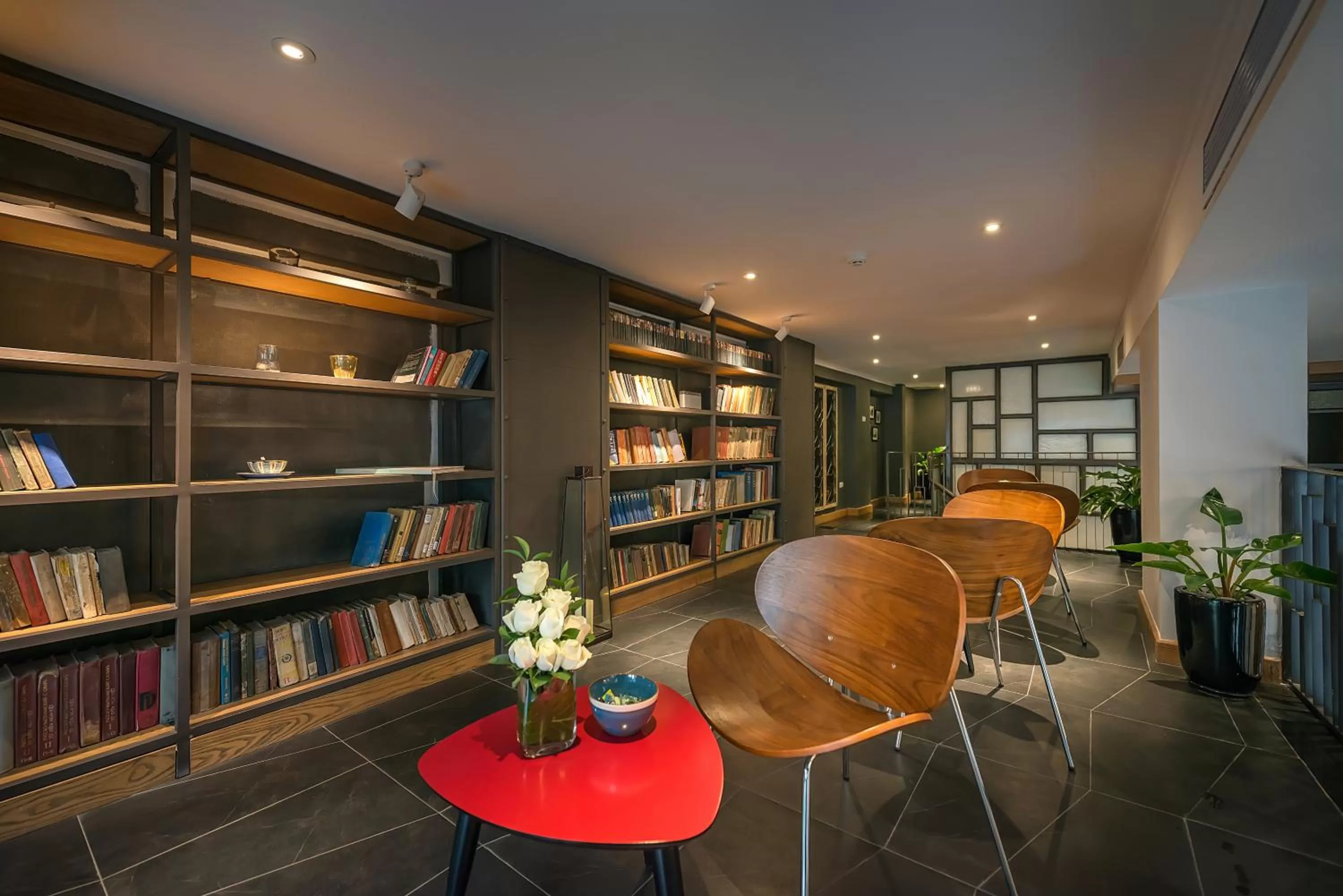 Library in Bespoke Trendy Hotel Hanoi