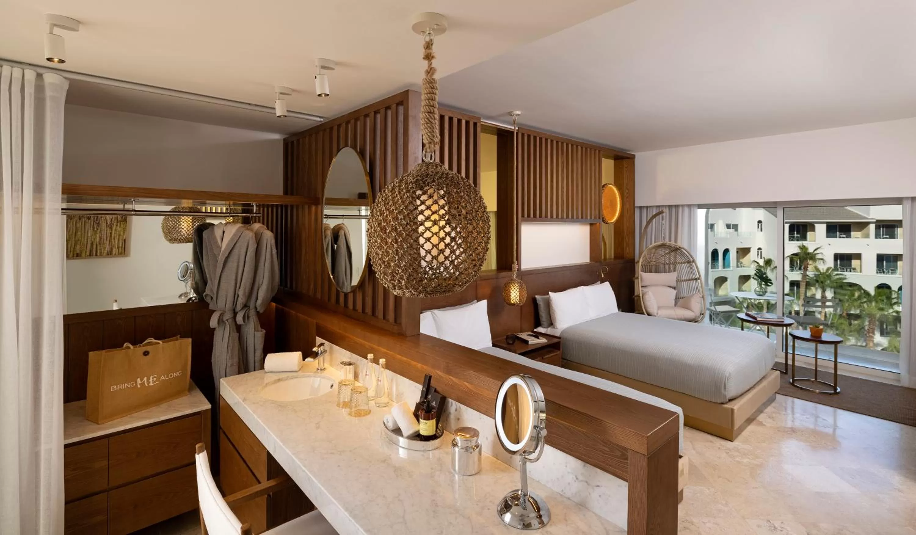 Bathroom, Bed in ME Cabo by Meliá