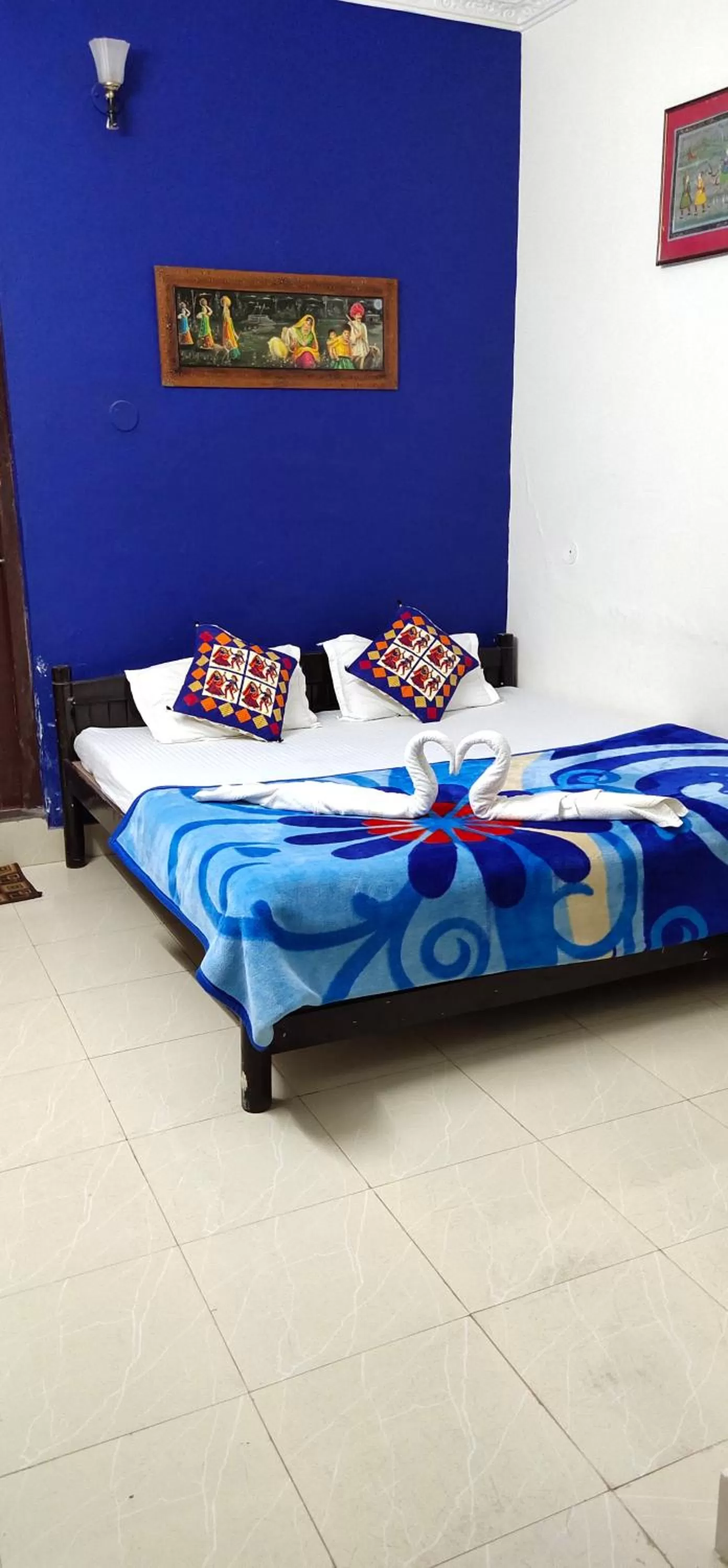 Bed in Haveli Taragarh Palace